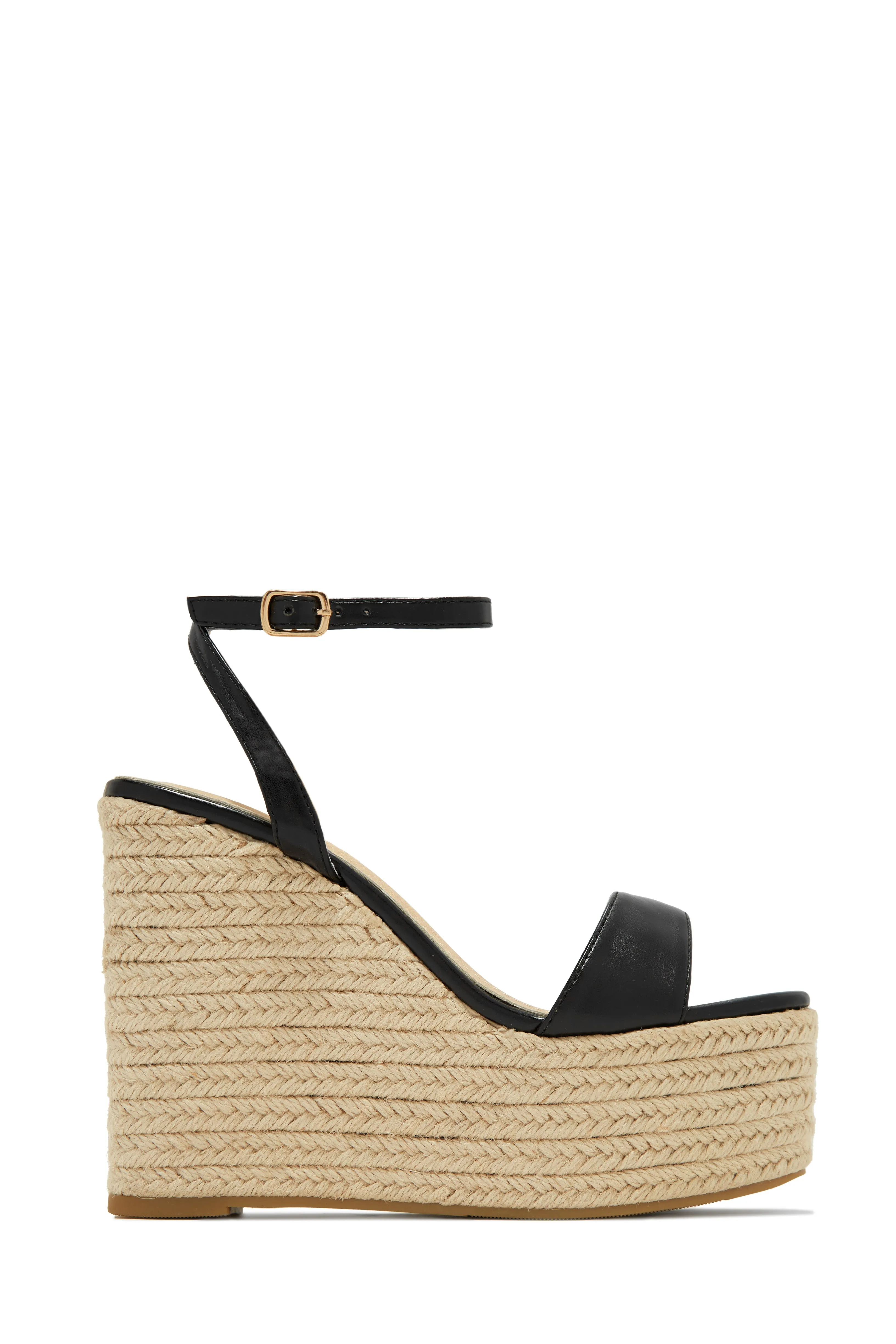 Poolside Espadrille Platform Wedges - Black sold by Miss Lola product image thumbnail 3