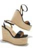 Poolside Espadrille Platform Wedges - Black sold by Miss Lola