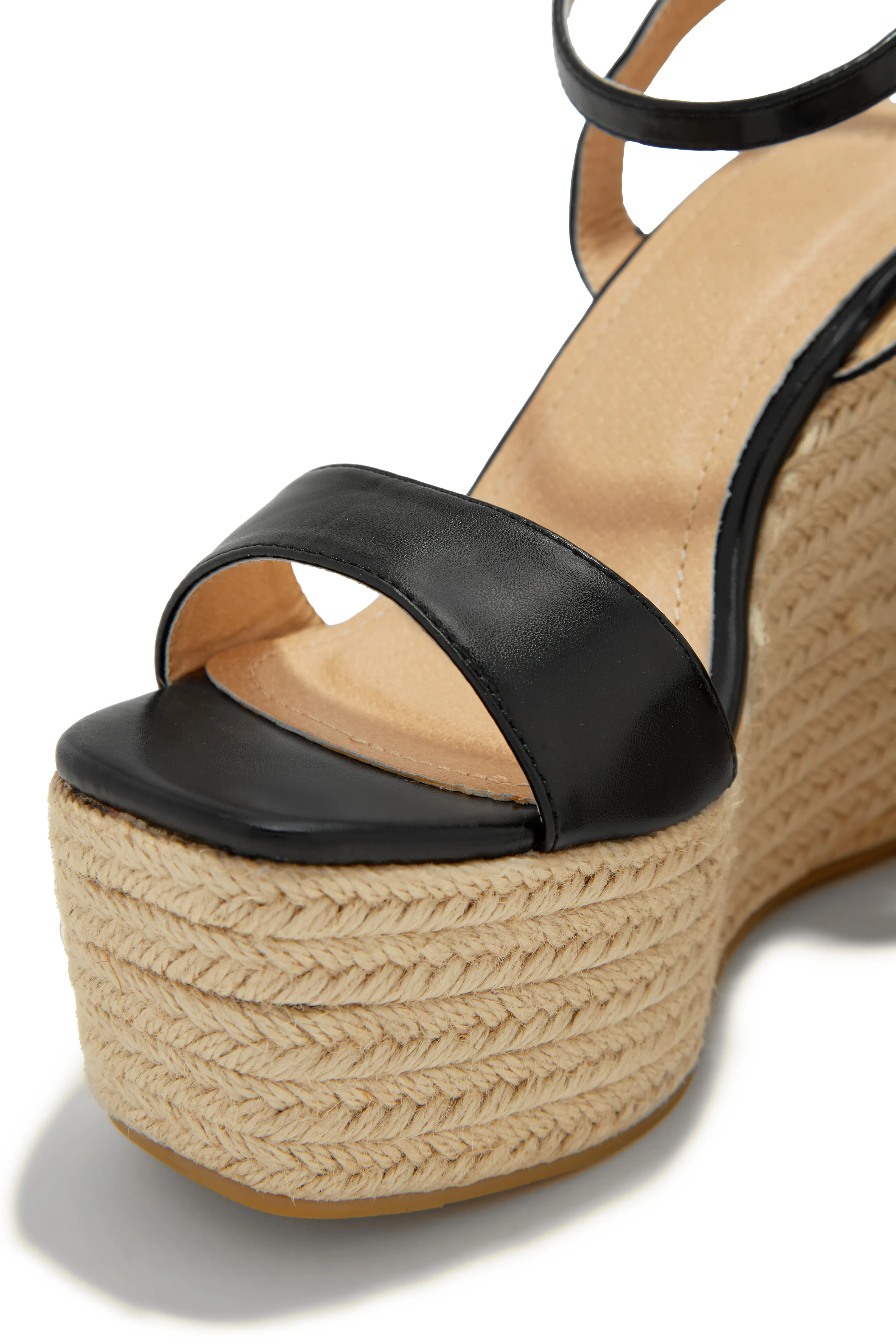 Poolside Espadrille Platform Wedges - Black sold by Miss Lola product image thumbnail 2