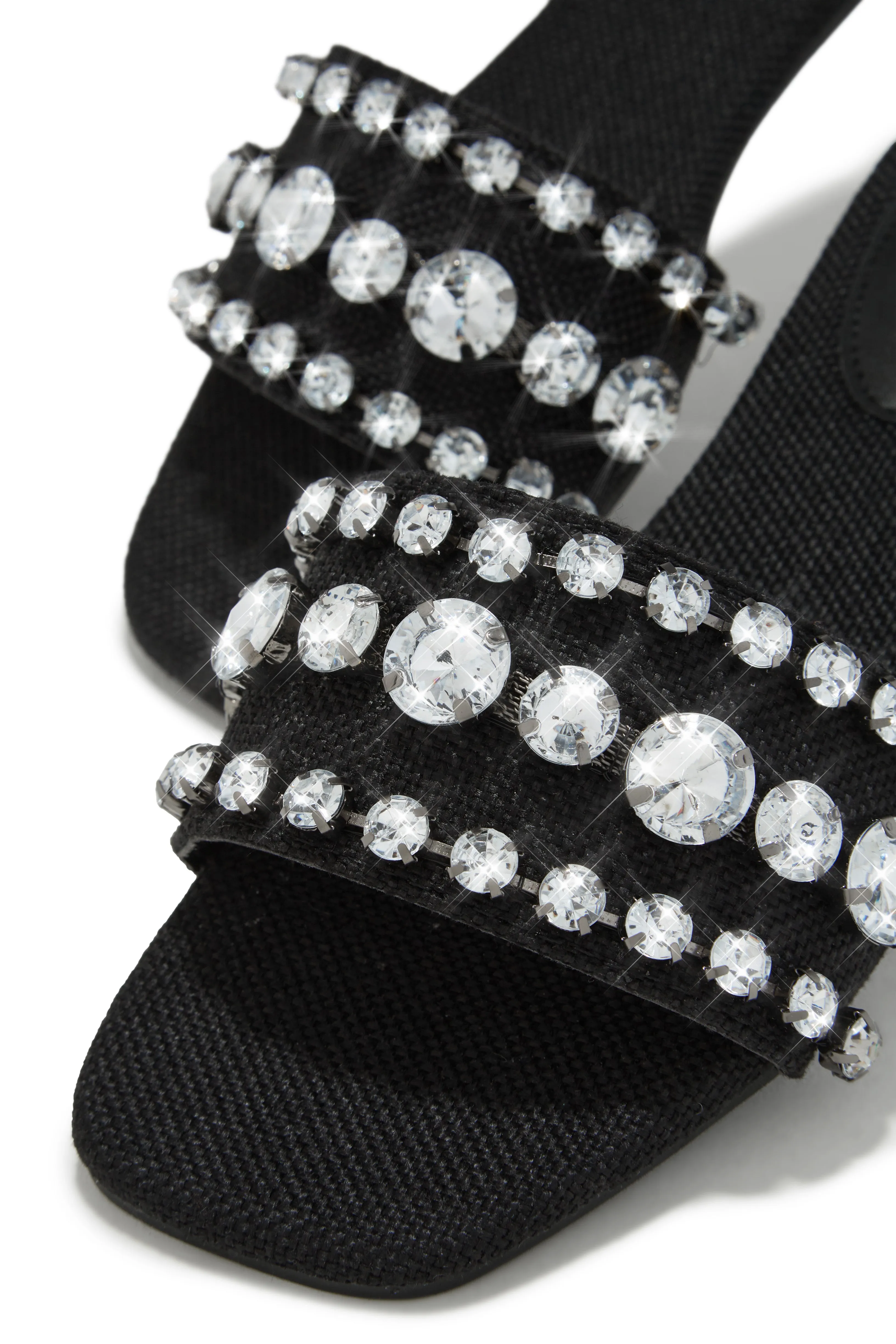 Luxe Paradise Embellished Slip On Sandals - Black sold by Miss Lola product image thumbnail 5