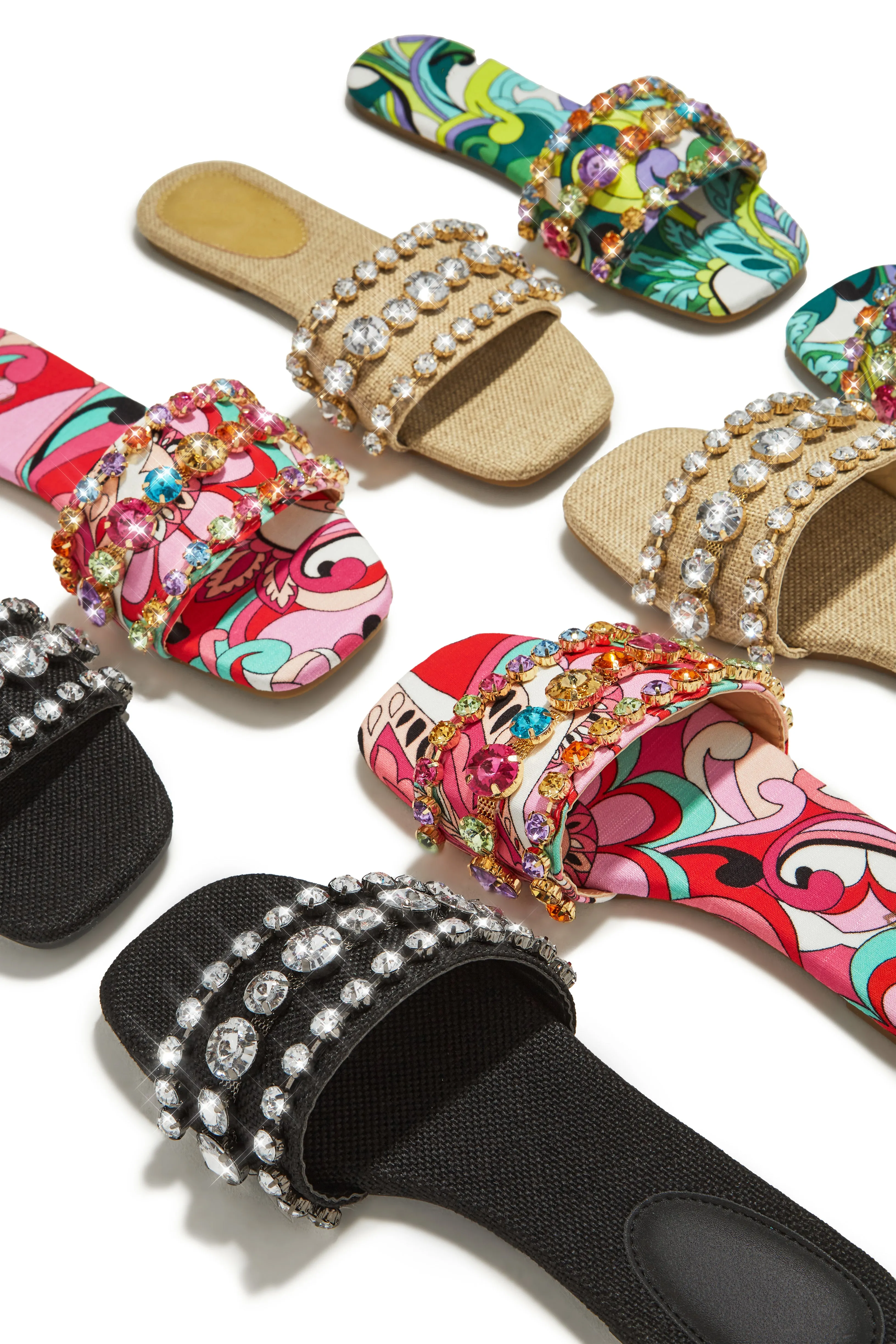 Luxe Paradise Embellished Slip On Sandals - Black sold by Miss Lola product image thumbnail 3