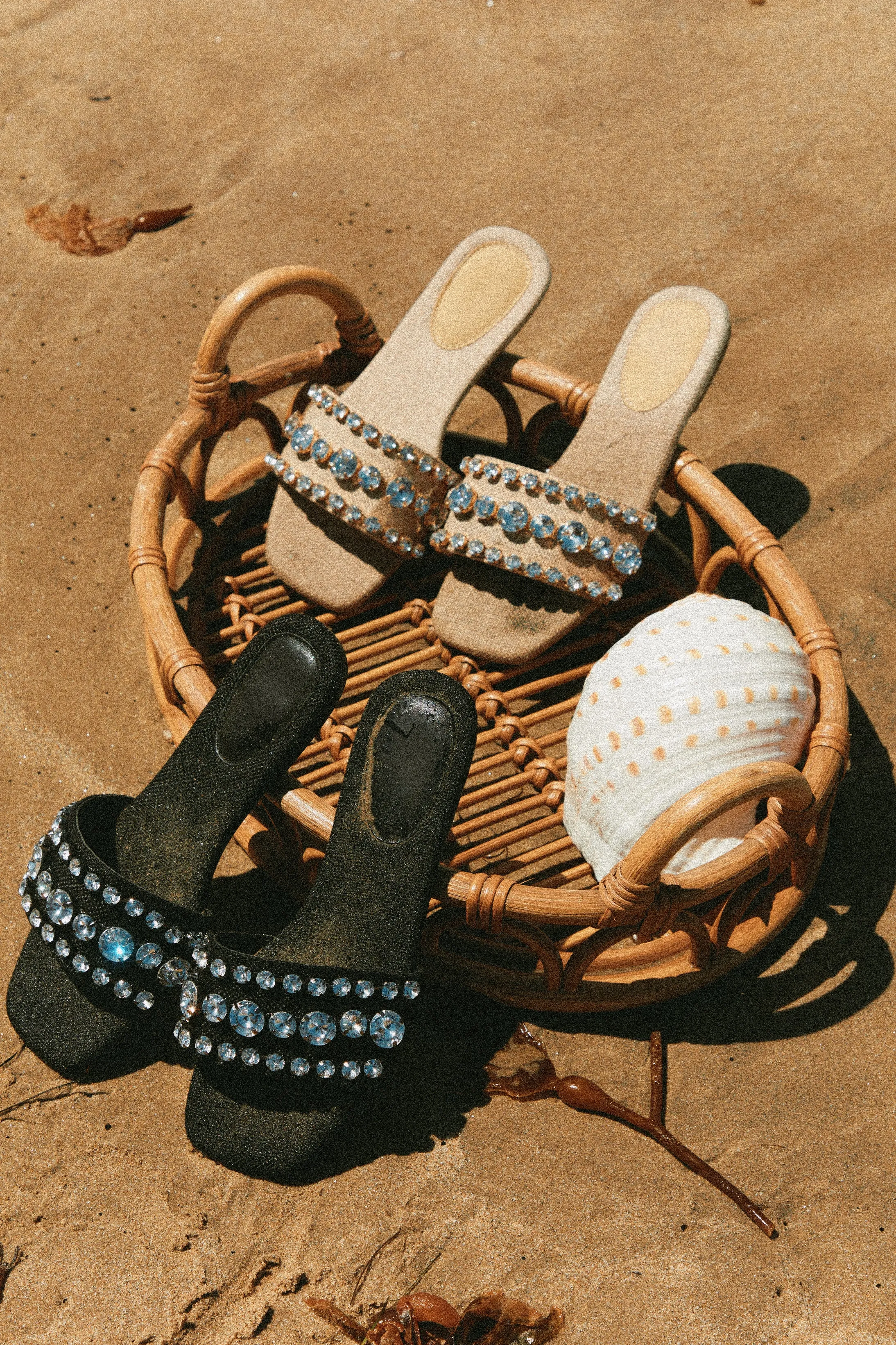 Luxe Paradise Embellished Slip On Sandals - Black sold by Miss Lola product image thumbnail 2