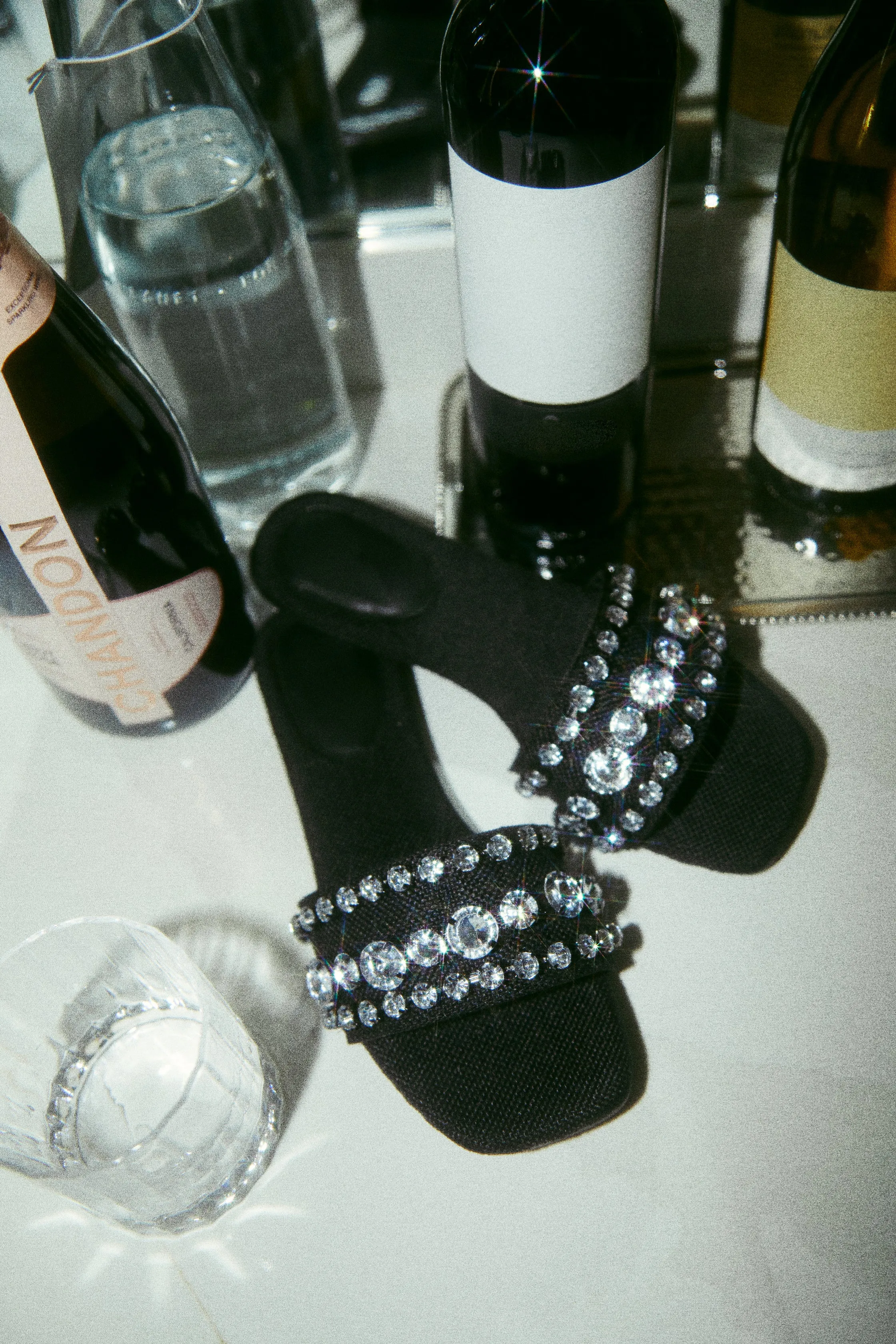 Luxe Paradise Embellished Slip On Sandals - Black sold by Miss Lola product image thumbnail 4