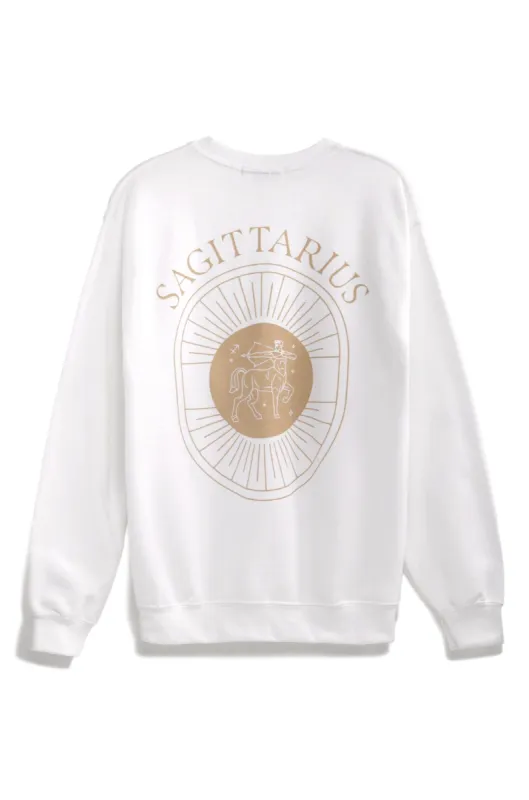 Sagittarius Zodiac Crewneck Sweatshirt - White sold by Miss Lola