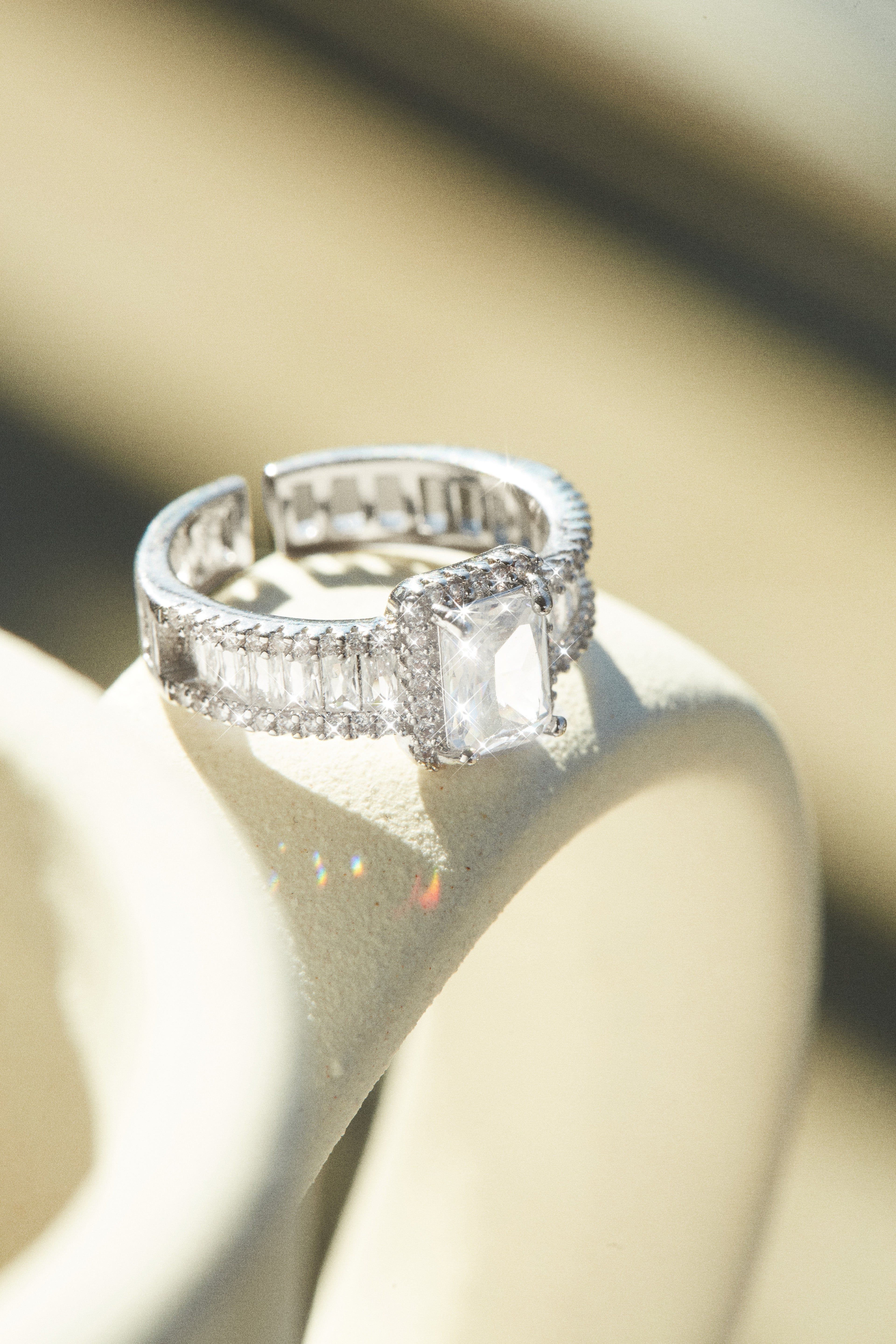 Always Yours Embellished Ring - Silver sold by Miss Lola