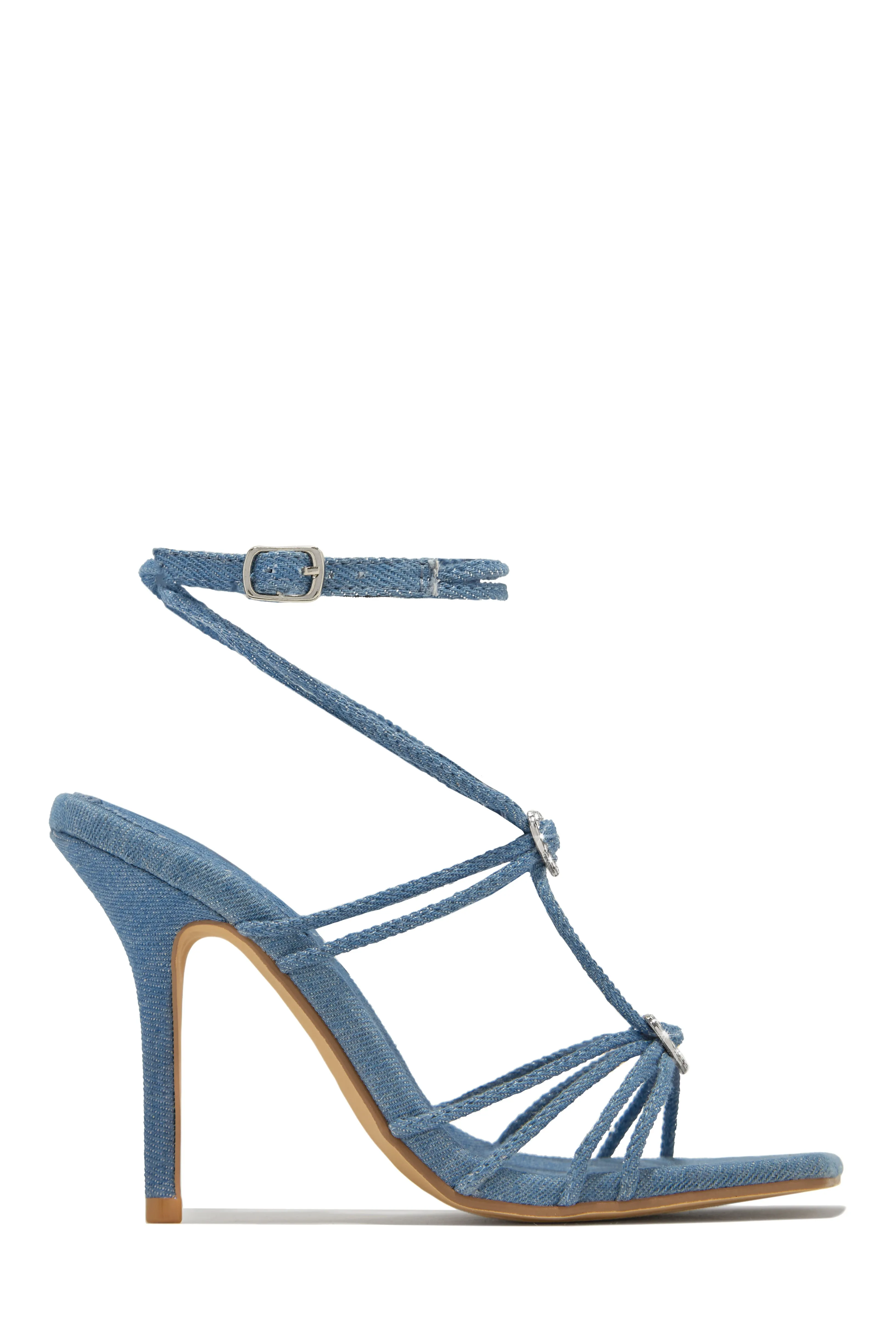 Lovestruck Embellished Strappy High Heels - Denim sold by Miss Lola product image thumbnail 2