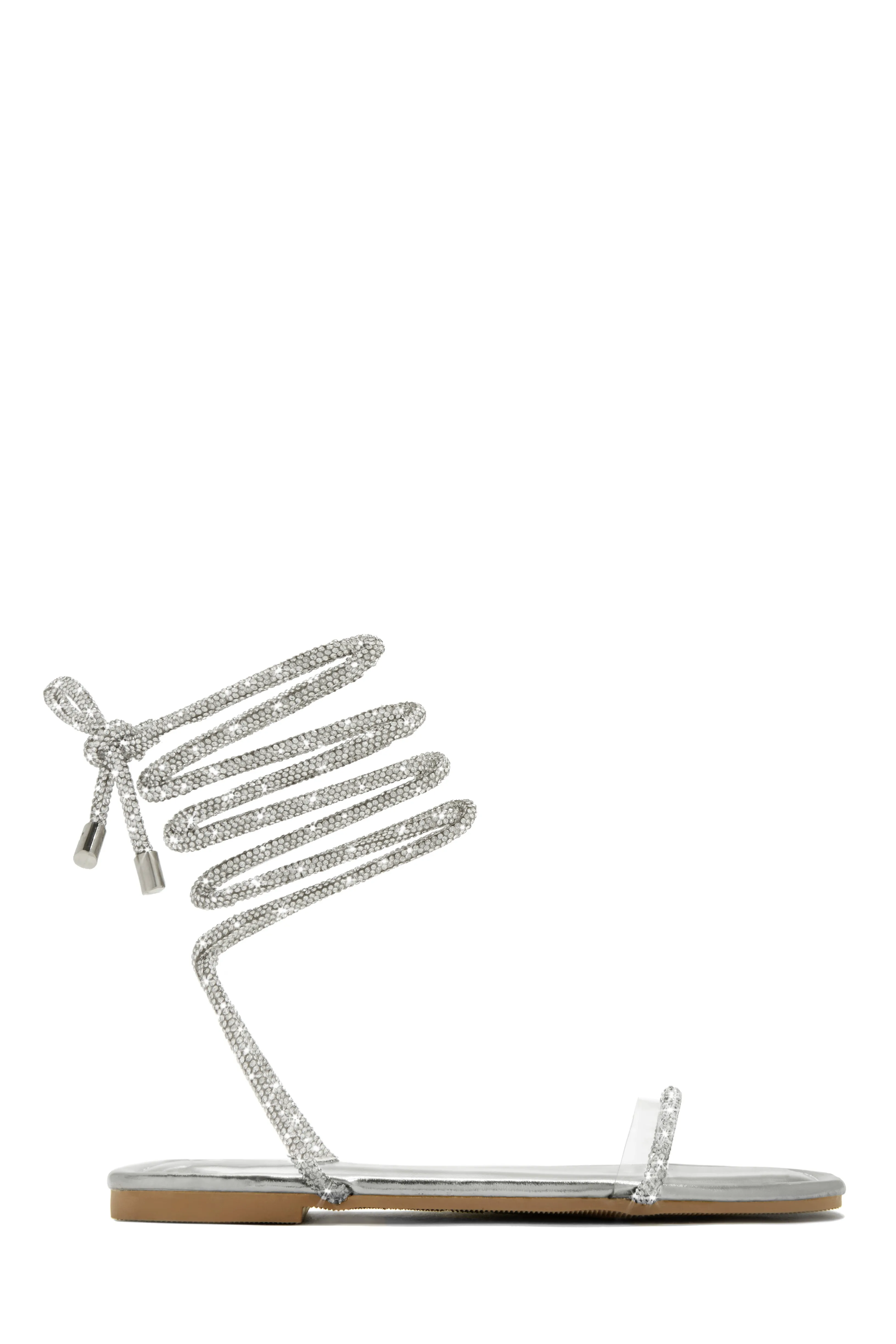 Aruba Island Embellished Lace Up Sandals - Silver sold by Miss Lola product image thumbnail 2