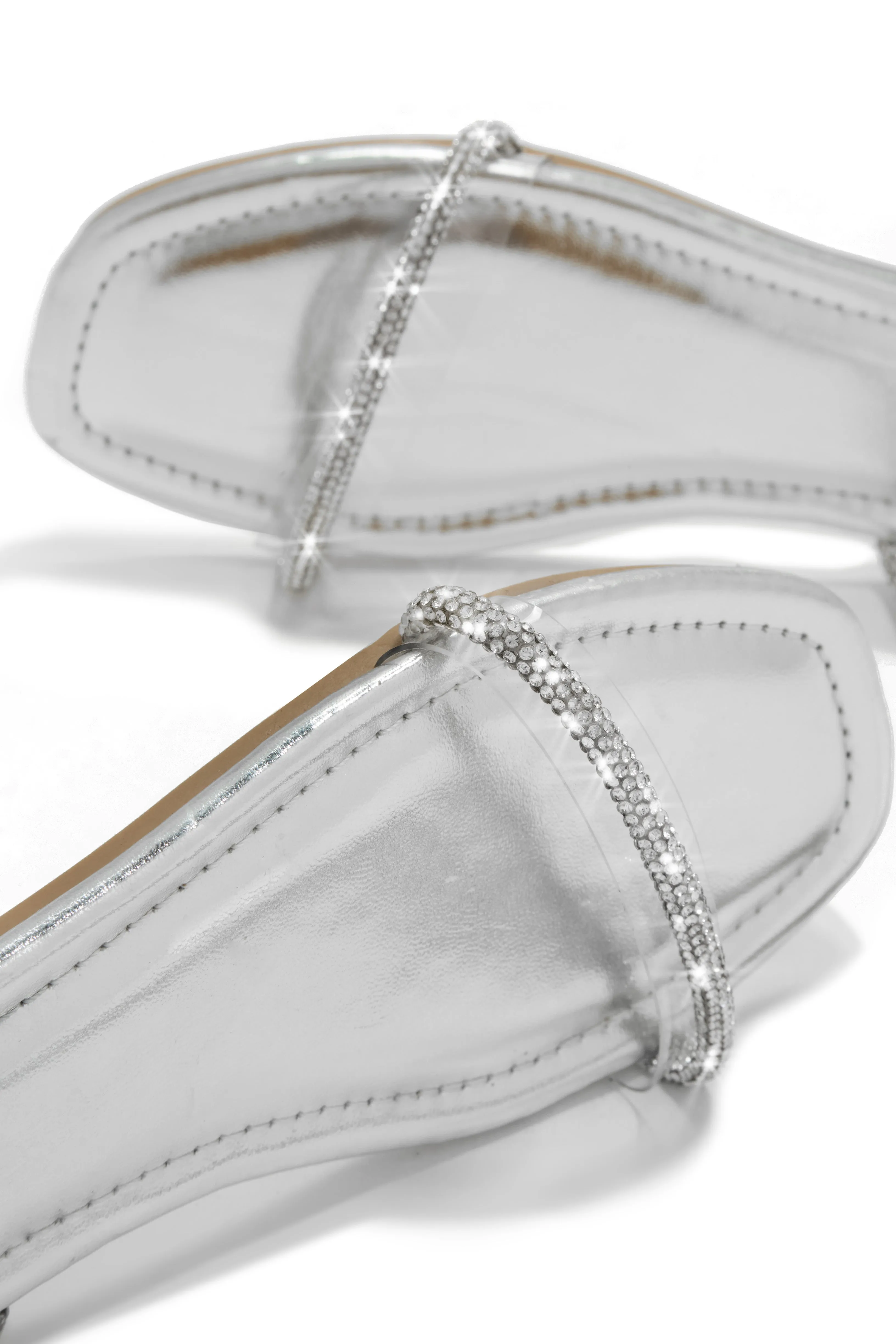 Aruba Island Embellished Lace Up Sandals - Silver sold by Miss Lola product image thumbnail 4