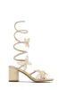 Fantasy Embellished Around The Ankle Coil Block Heels - Gold sold by Miss Lola
