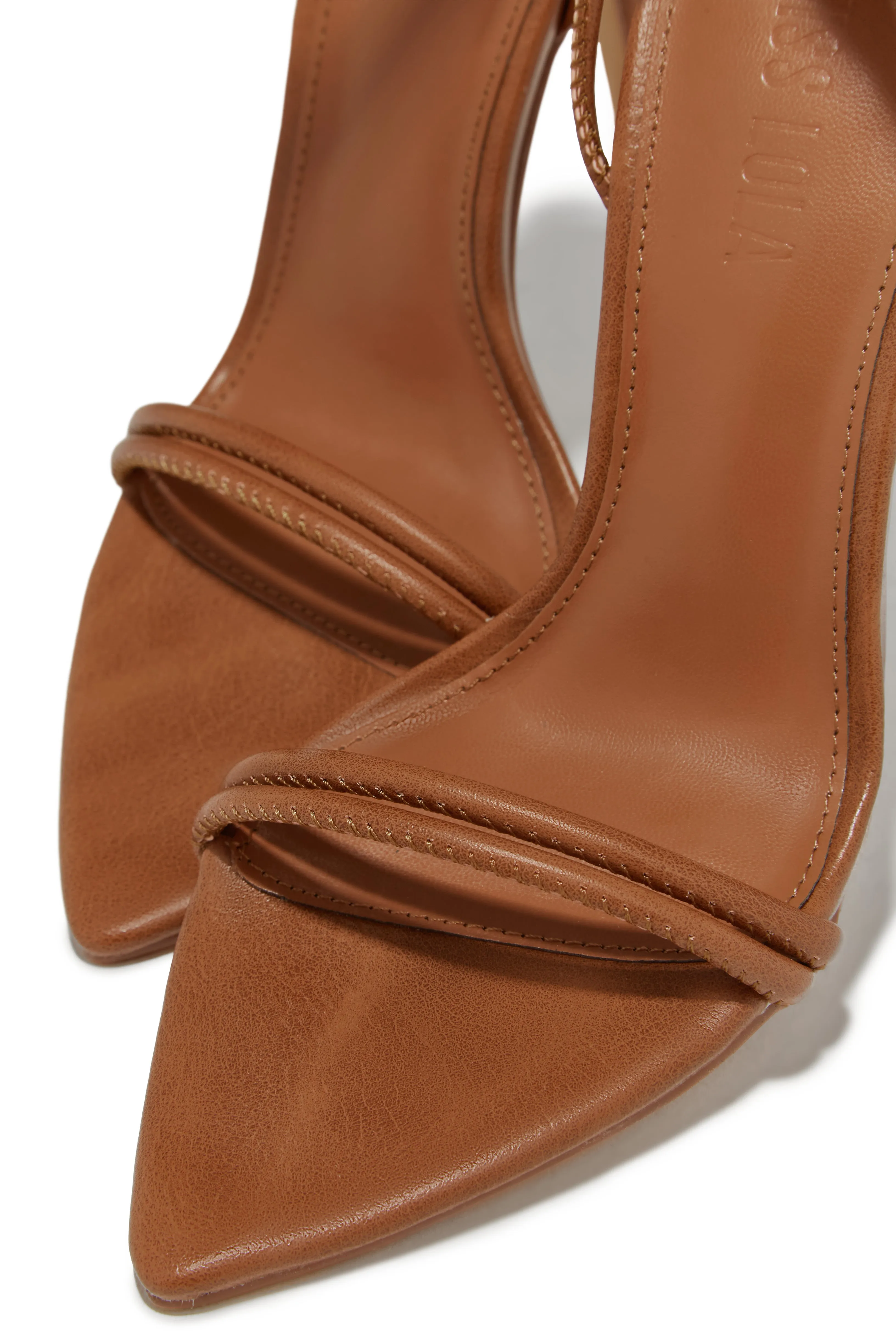 Anisah Lace Up High Heels - Tan sold by Miss Lola product image thumbnail 4