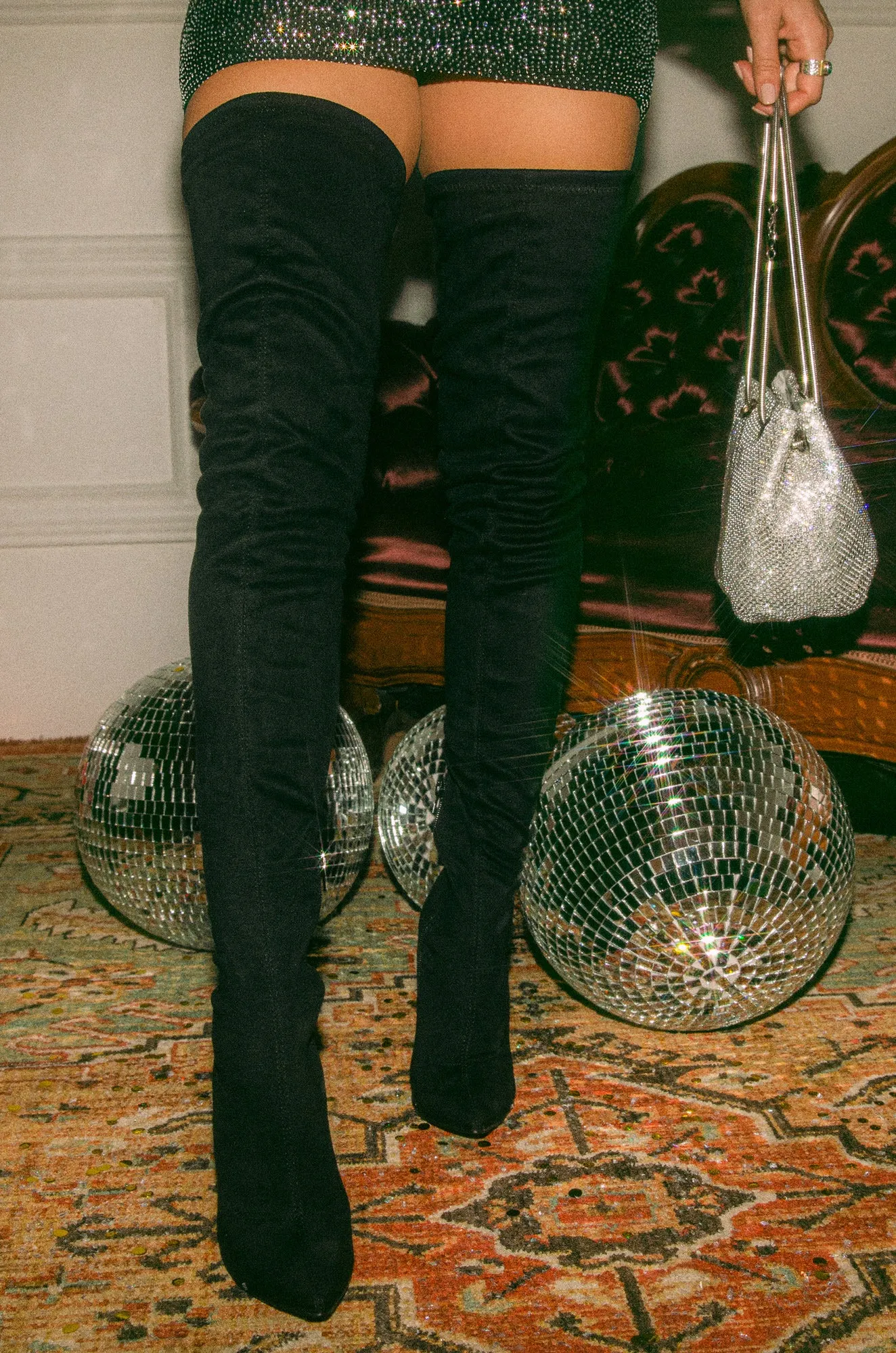 Aim High Over The Knee Boots - Black sold by Miss Lola product image thumbnail 5