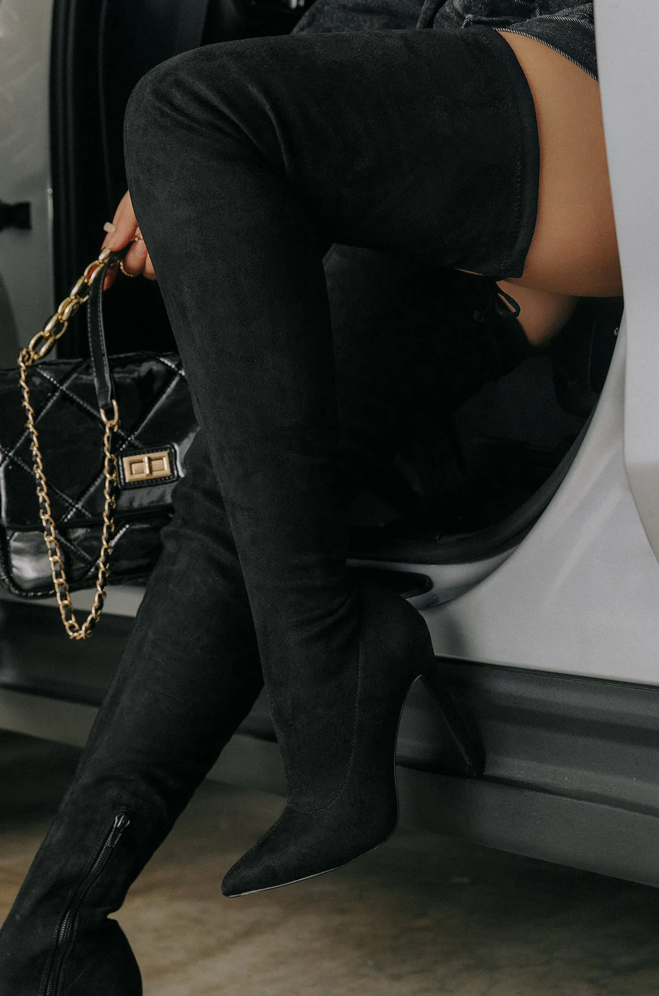 Aim High Over The Knee Boots - Black sold by Miss Lola product image thumbnail 3