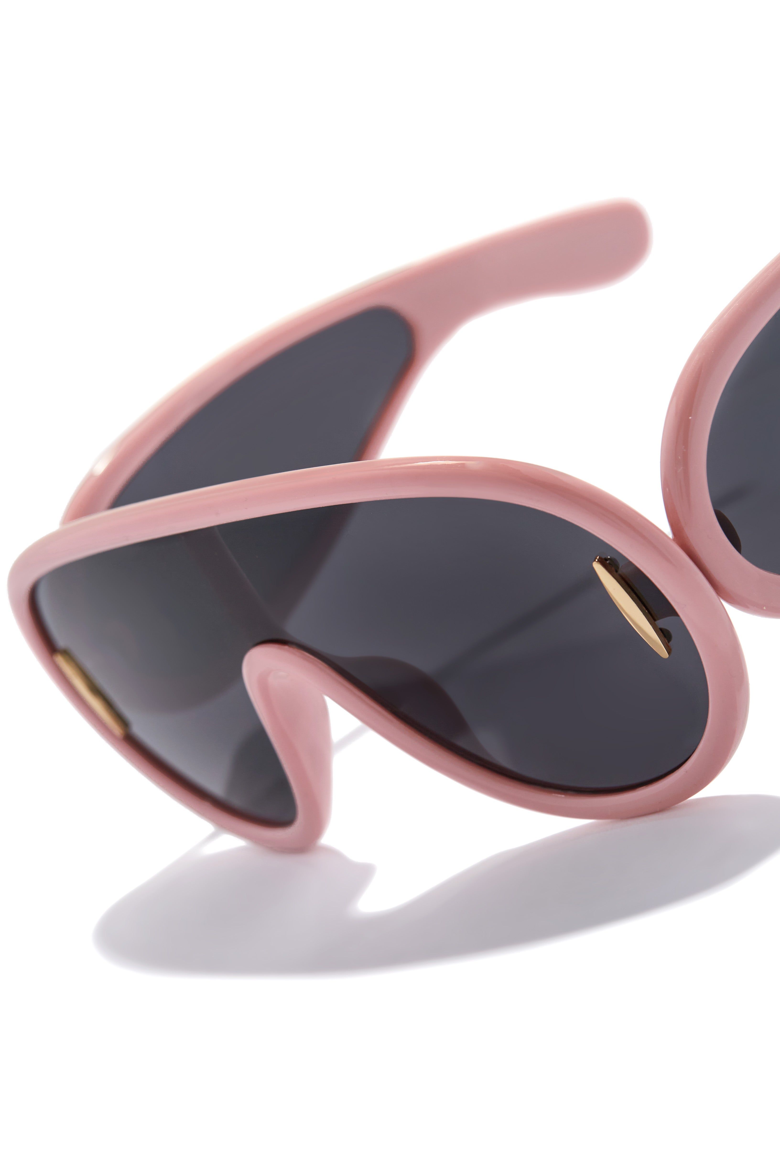 Exposed Oversized Aviator Sunglasses - Pink sold by Miss Lola product image thumbnail 4