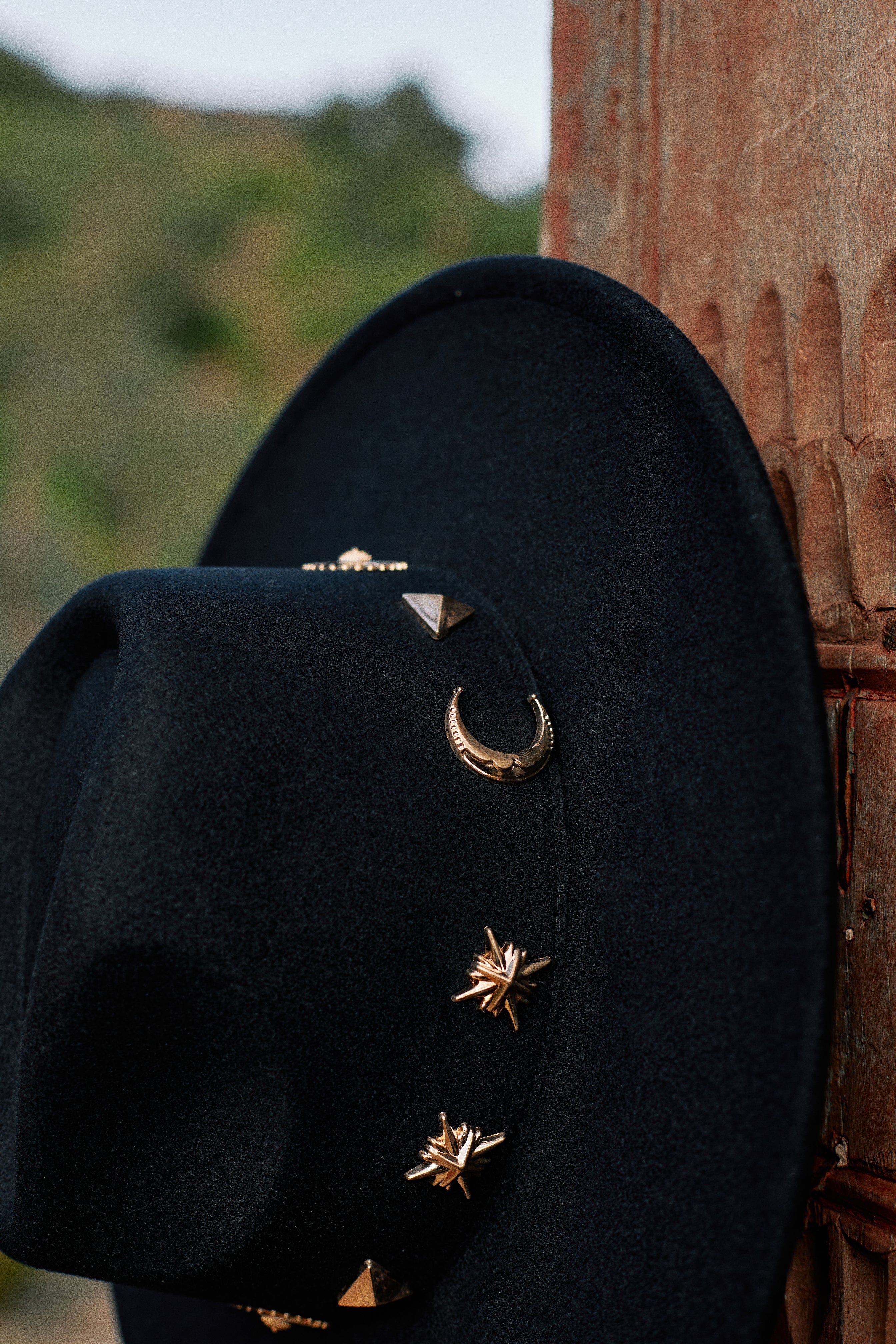 Under the Moon Pendant Flat Brim Hat - Black sold by Miss Lola product image thumbnail 3