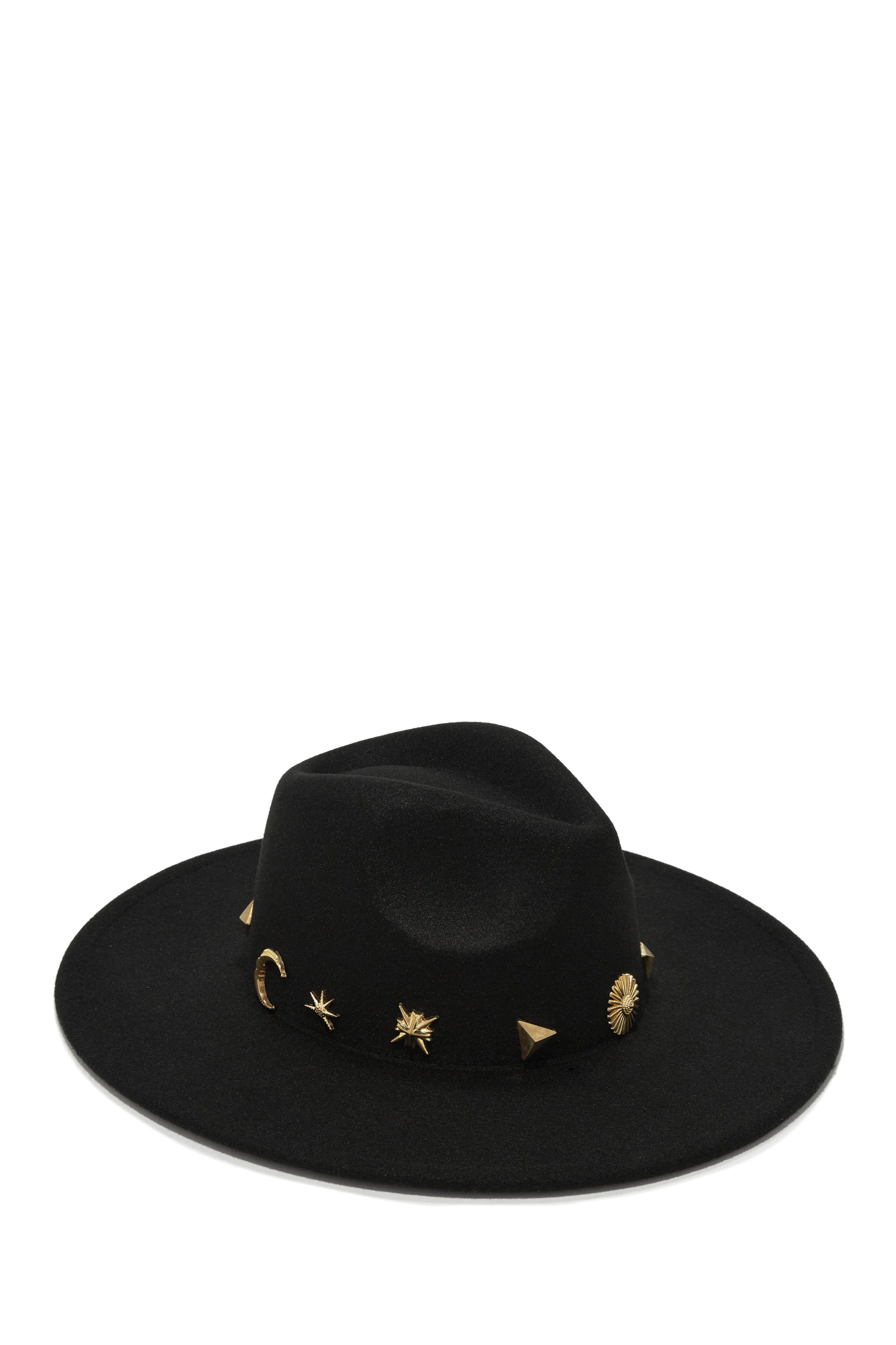 Under the Moon Pendant Flat Brim Hat - Black sold by Miss Lola product image thumbnail 4