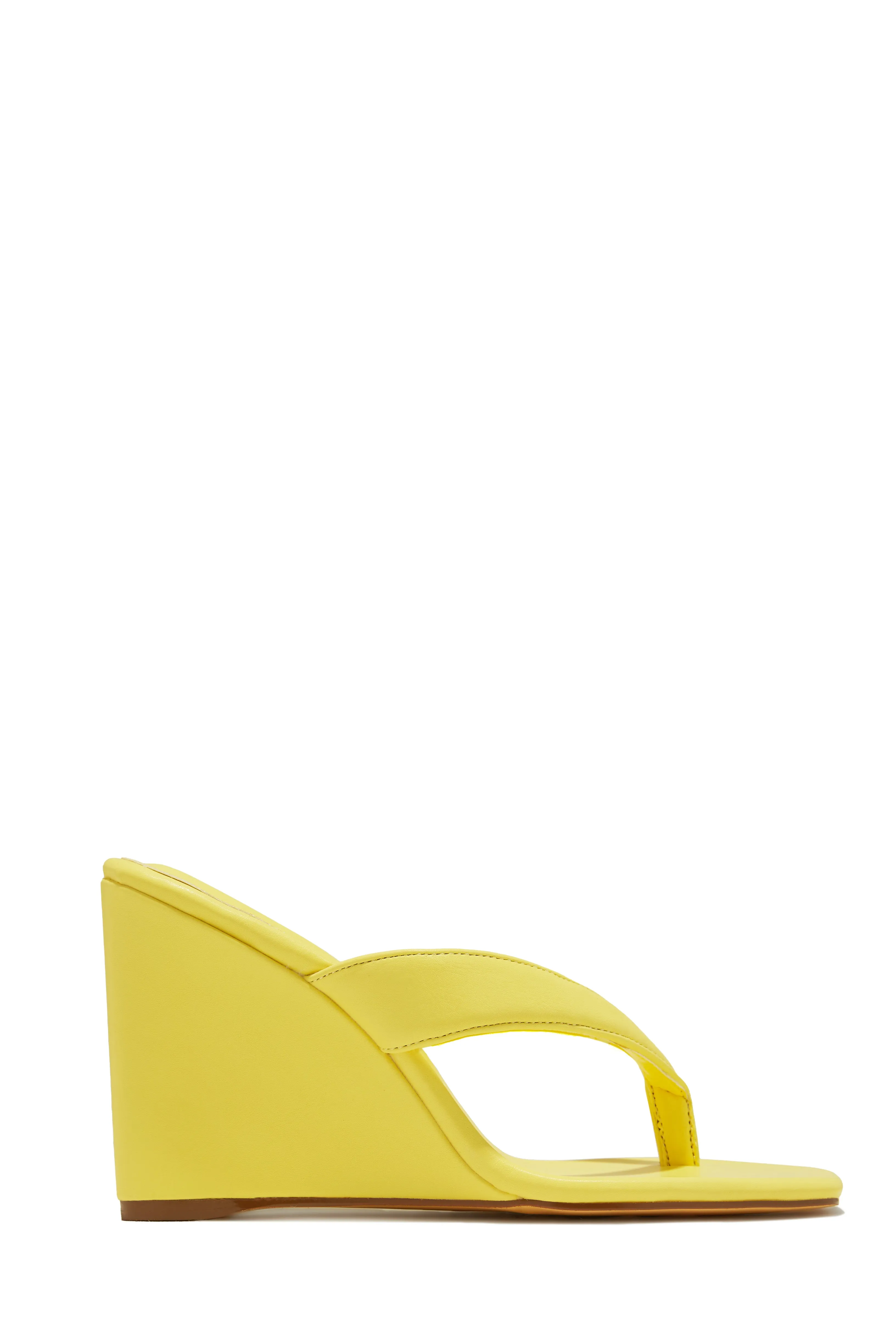 Alena Wedge Heel Mules - Yellow sold by Miss Lola product image thumbnail 5