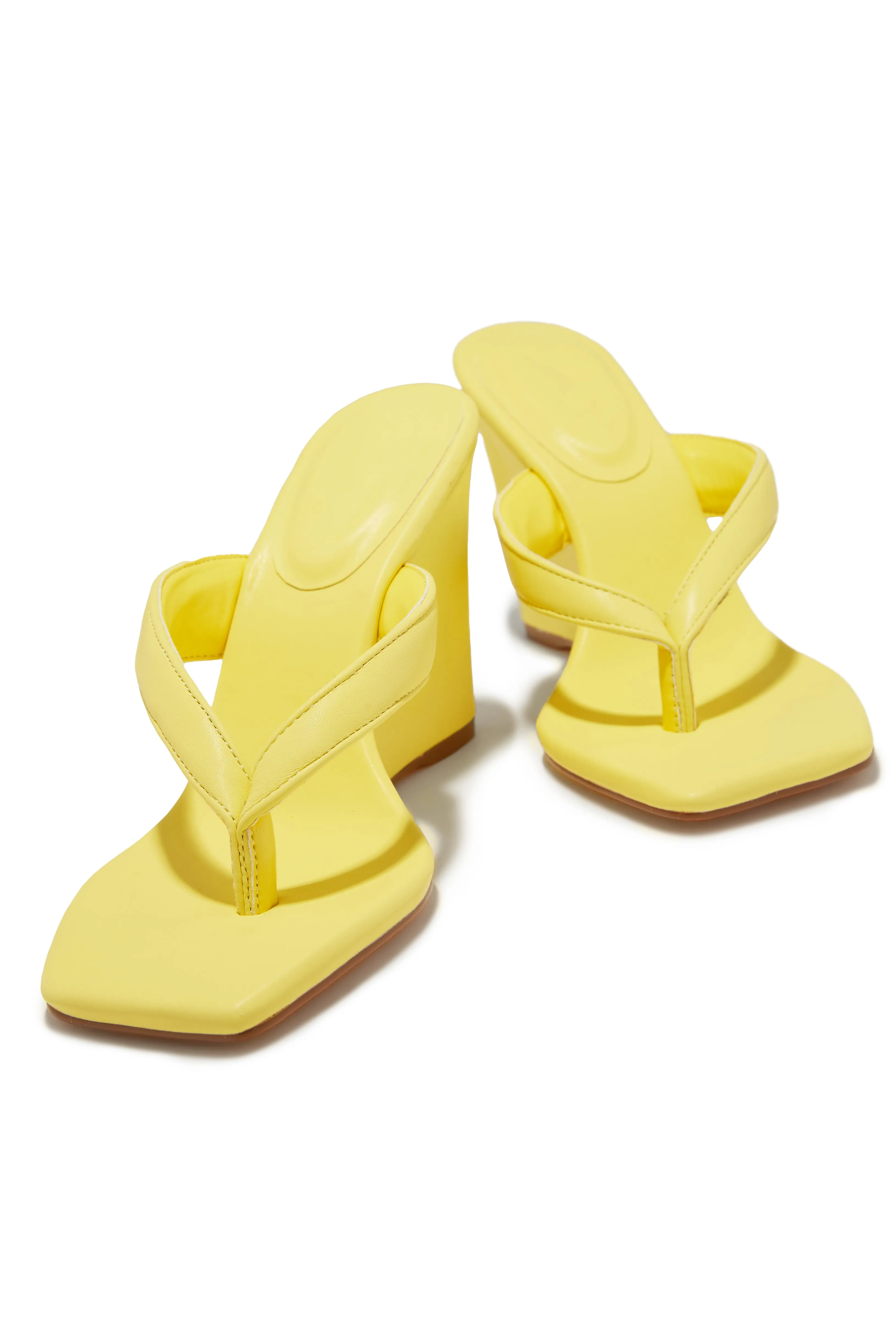 Alena Wedge Heel Mules - Yellow sold by Miss Lola product image thumbnail 2