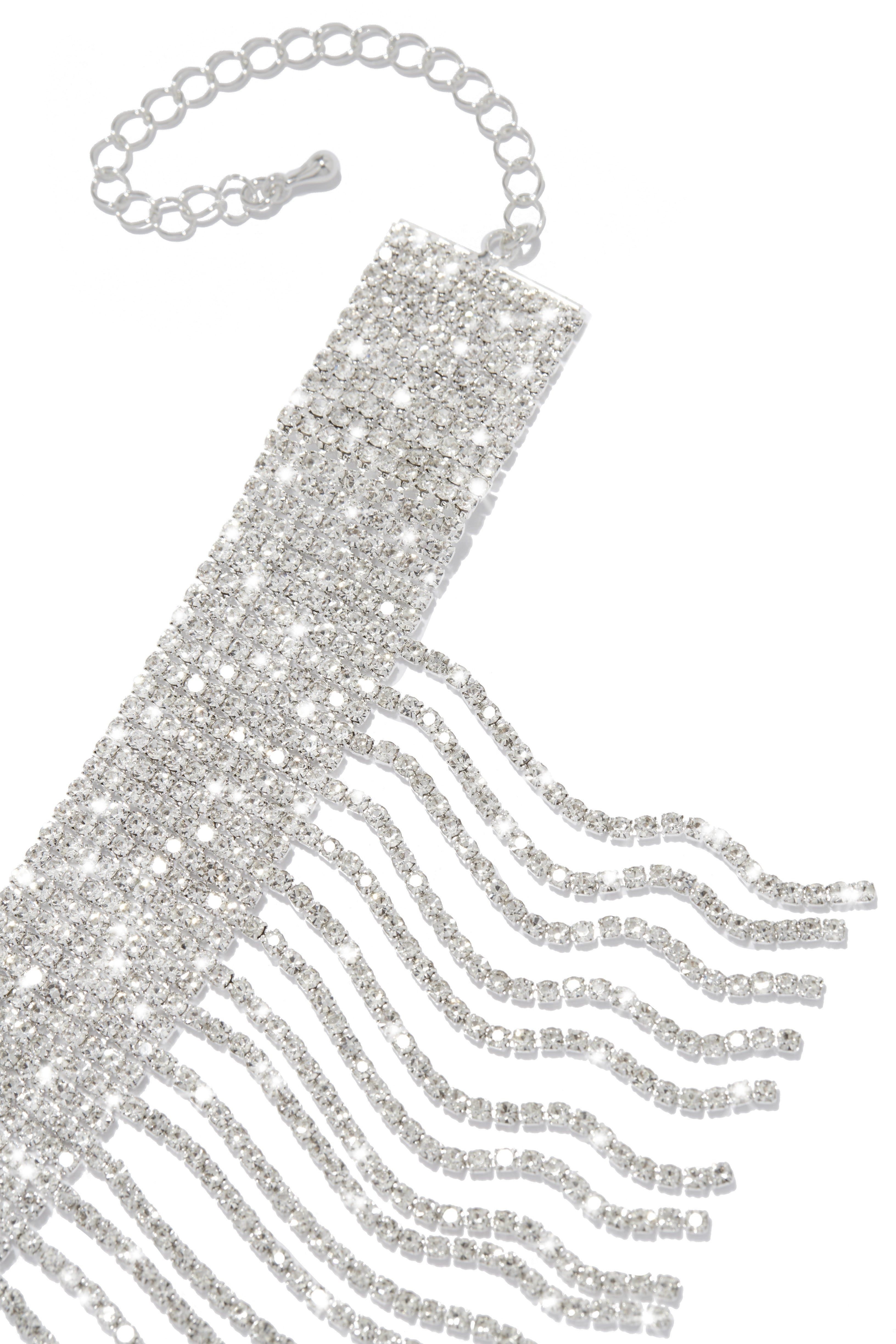 Fayrah Fringe Embellished Anklet - Silver sold by Miss Lola product image thumbnail 3