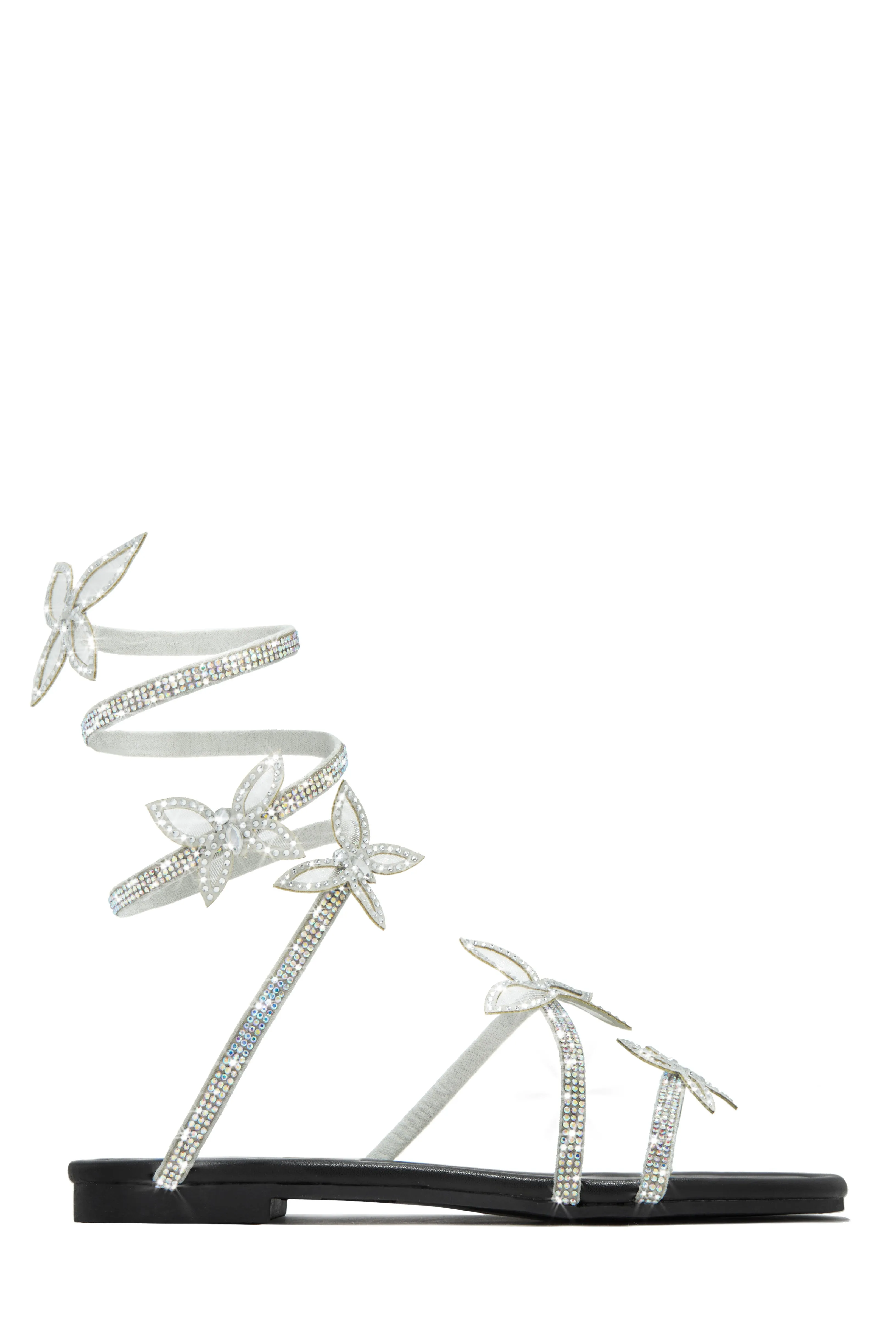 Fantasy Embellished Around The Ankle Coil Sandals - Black sold by Miss Lola product image thumbnail 5