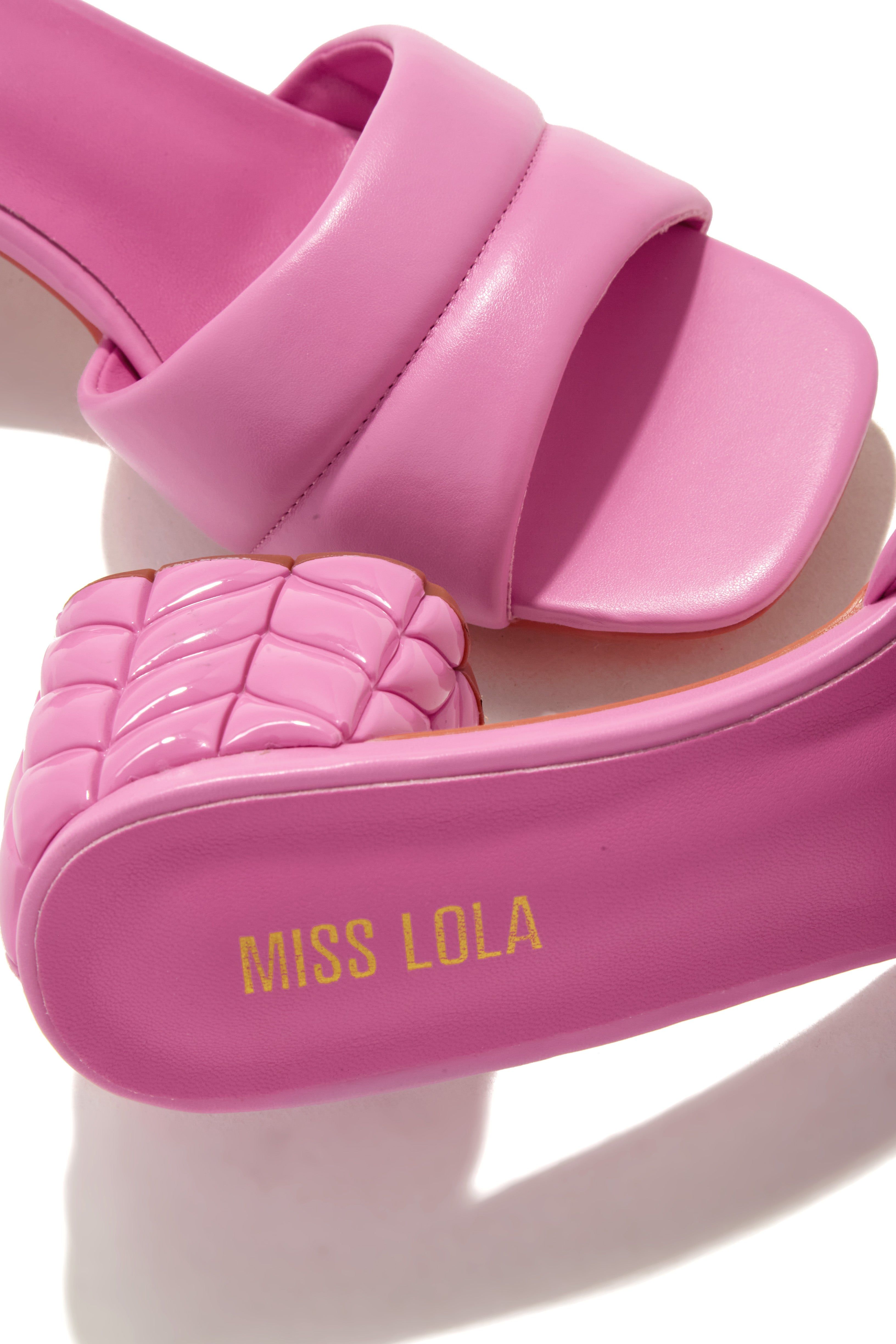 La Vita Block Heel Mules - Pink sold by Miss Lola product image thumbnail 2