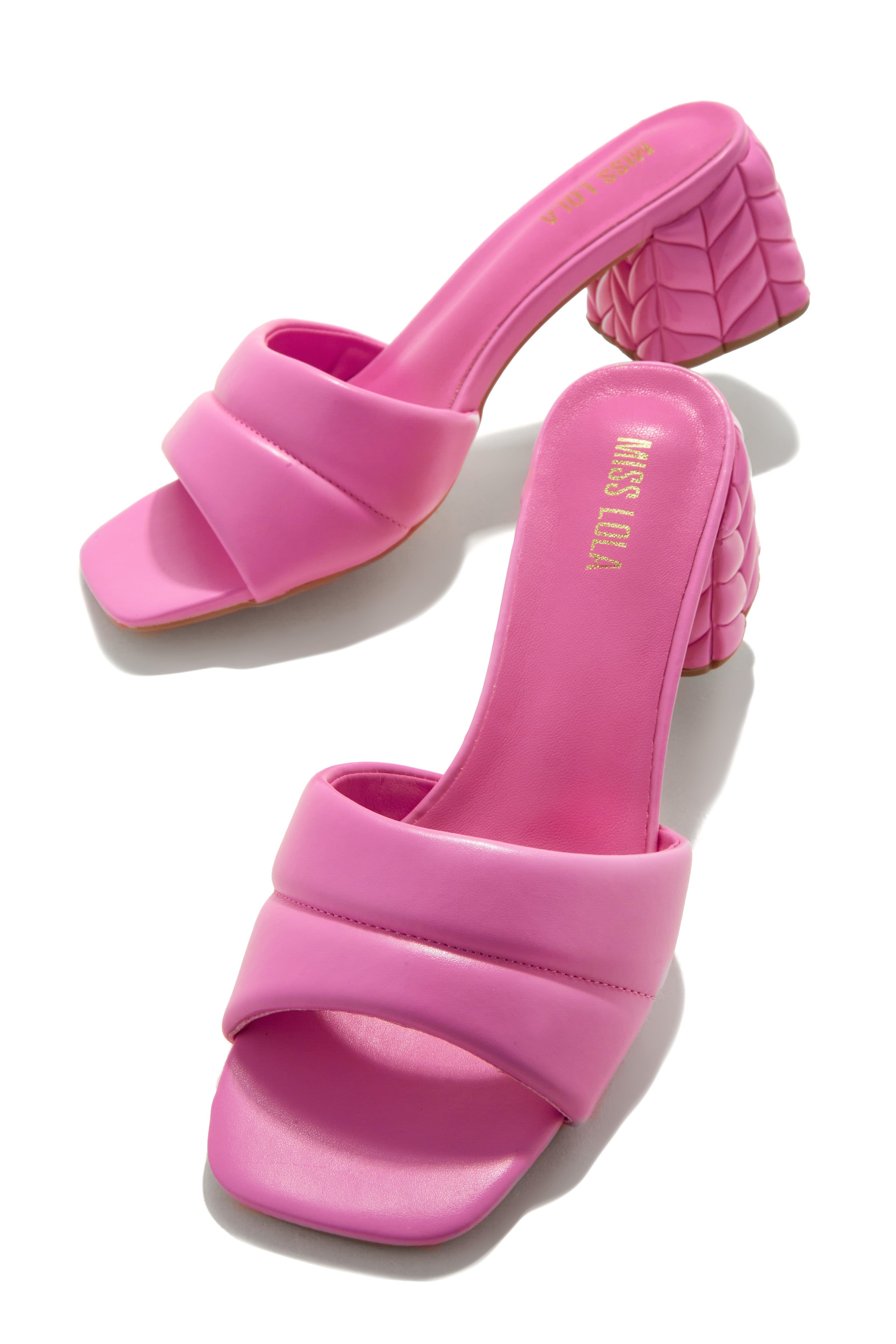 La Vita Block Heel Mules - Pink sold by Miss Lola product image thumbnail 3