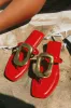 Adonna Slip On Thong Strap Sandals - Red sold by Miss Lola