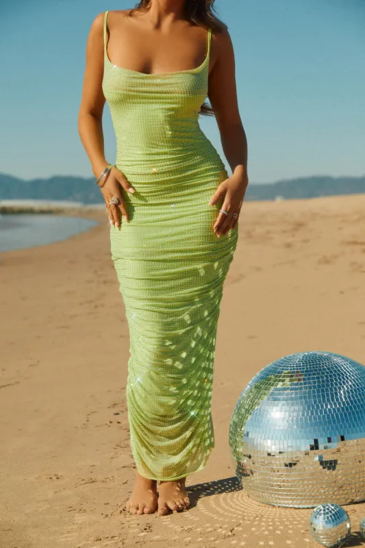 Eliani Embellished Maxi Dress - Lime sold by Miss Lola