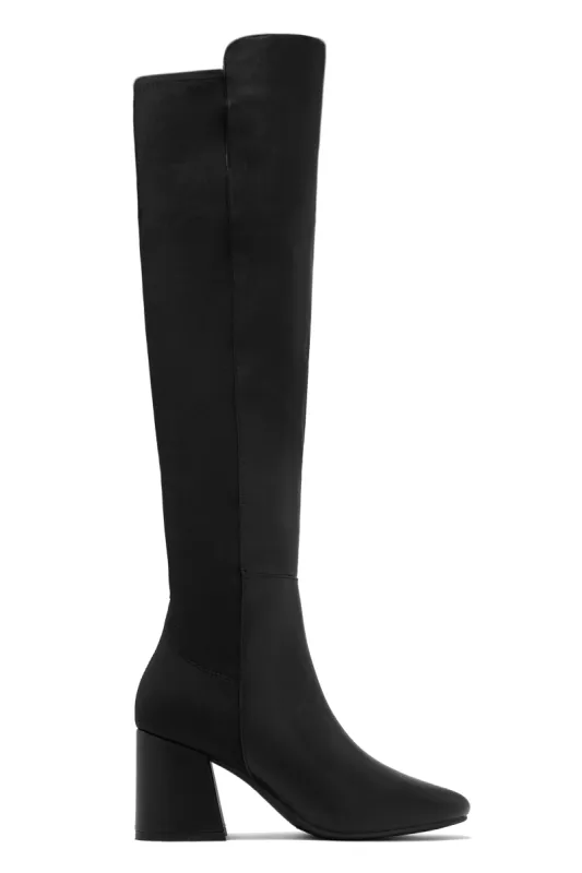 Sophia Block Heel Boots - Black sold by Miss Lola