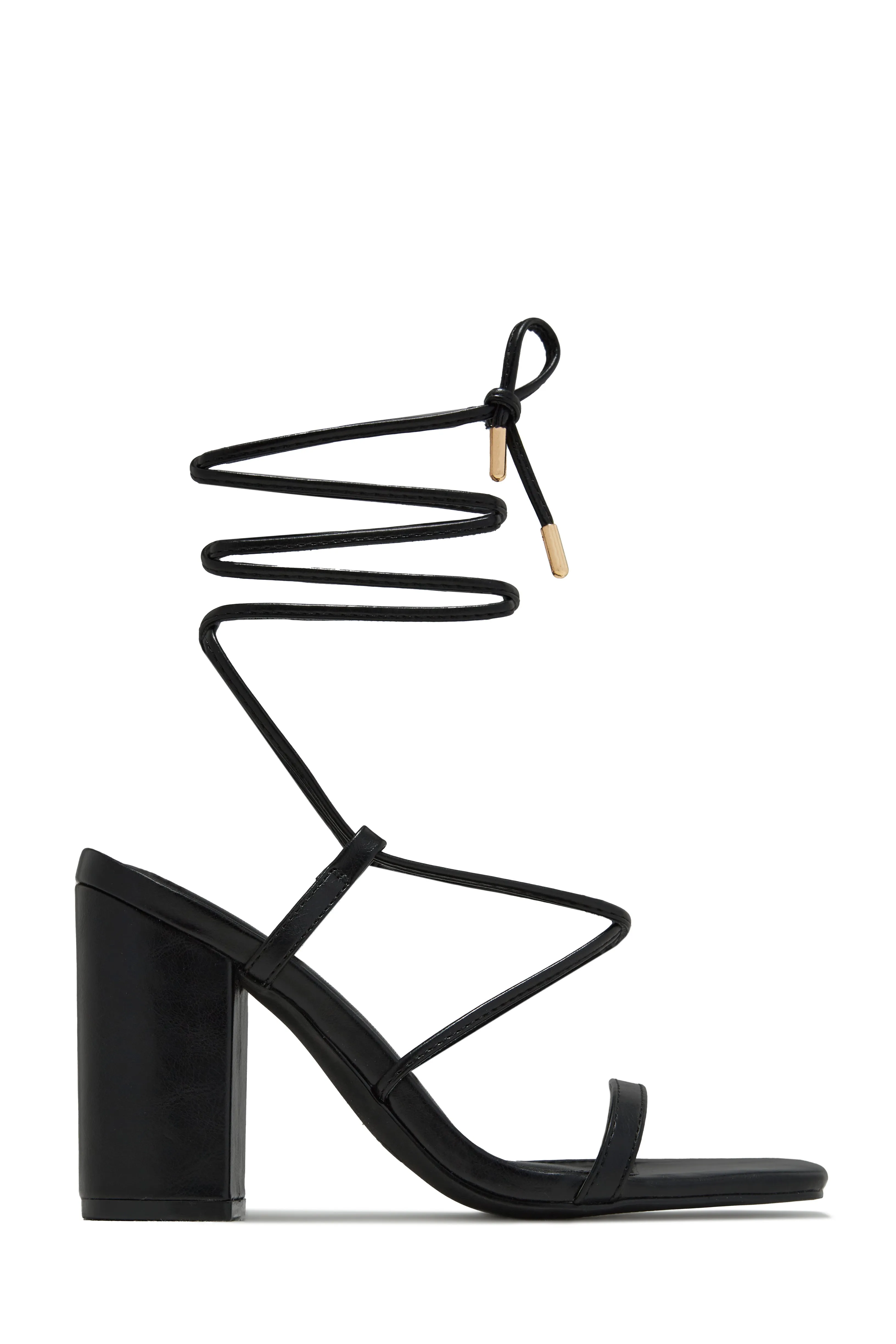 Aria Lace Up Block Heels - Black sold by Miss Lola product image thumbnail 5