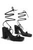 Aria Lace Up Block Heels - Black sold by Miss Lola