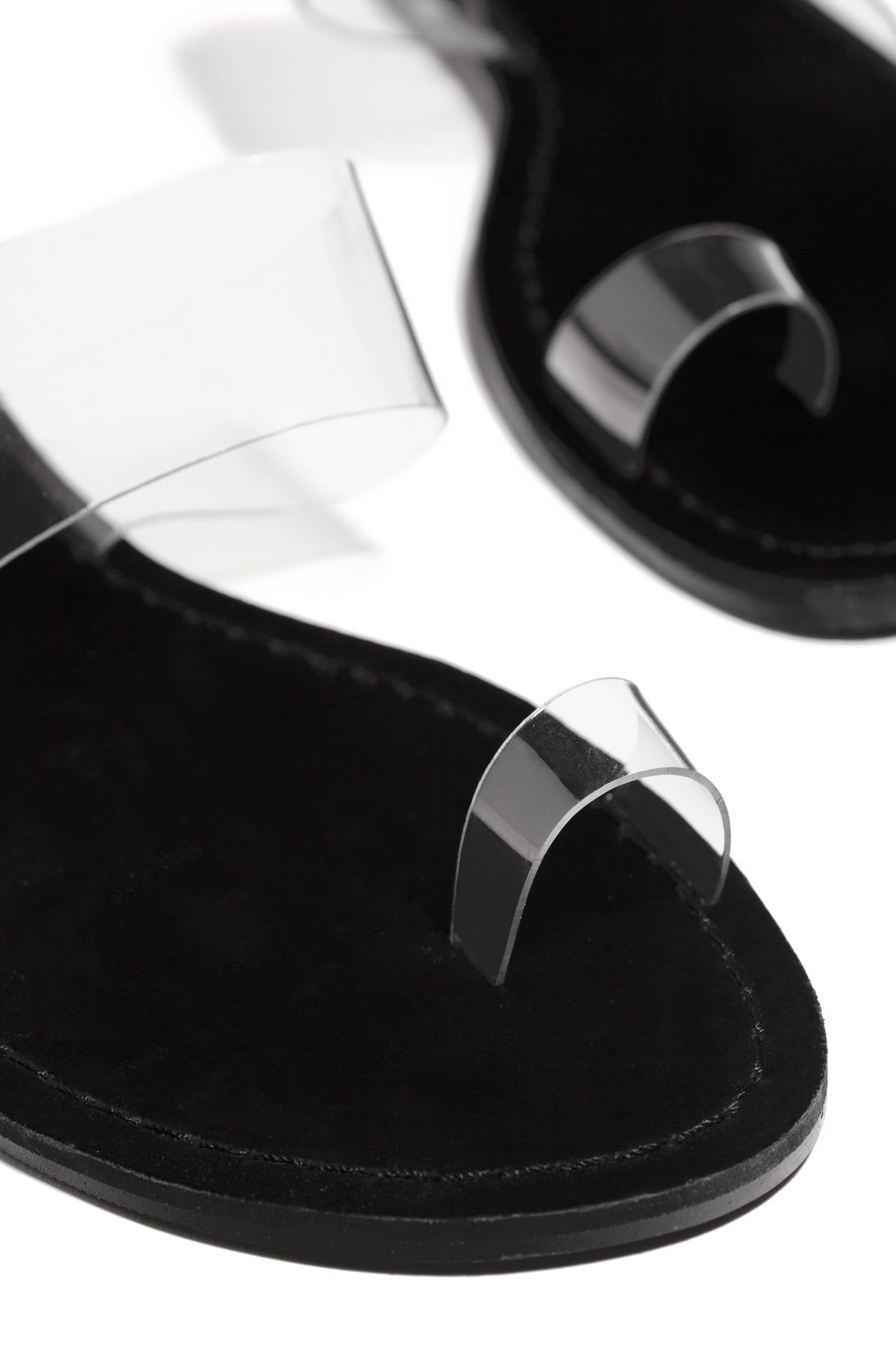 Lucidity Clear Strap Slip On Sandals - Black sold by Miss Lola product image thumbnail 3