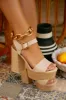 Giani Block Heel Platforms - Nude sold by Miss Lola
