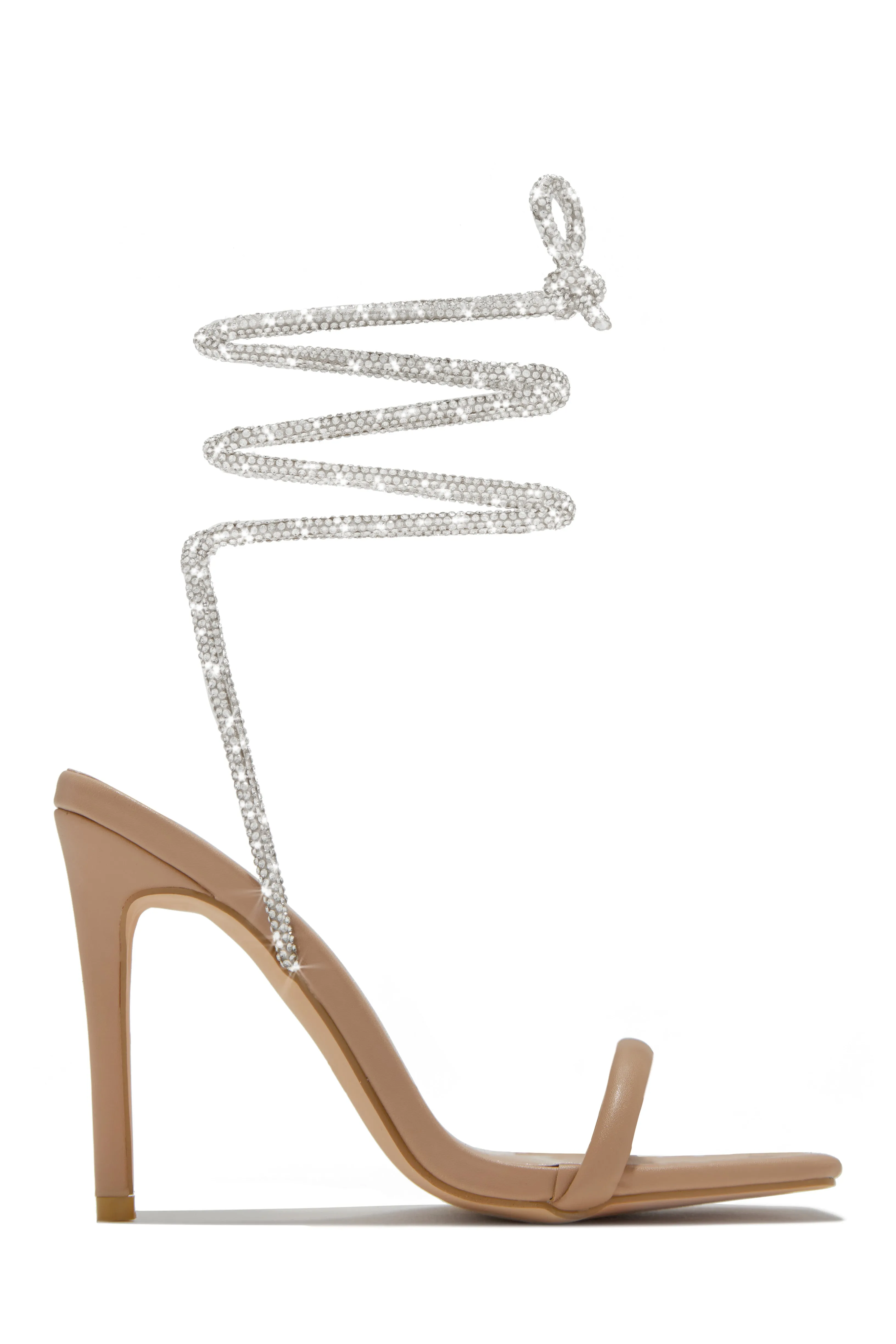Pretty Girl Embellished Lace Up High Heels - Nude sold by Miss Lola product image thumbnail 5