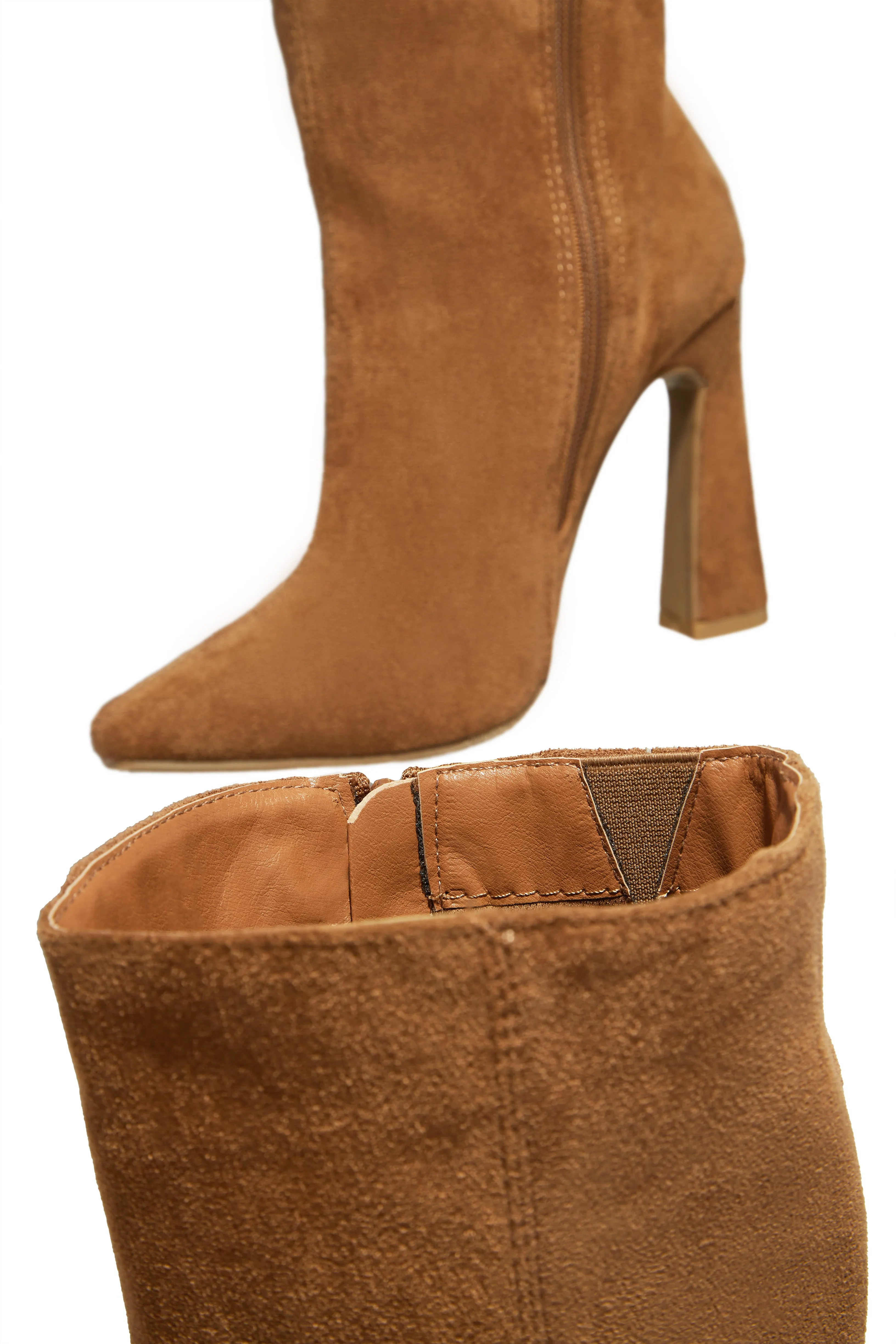 Stella Knee High Heel Boots - Tan sold by Miss Lola product image thumbnail 2