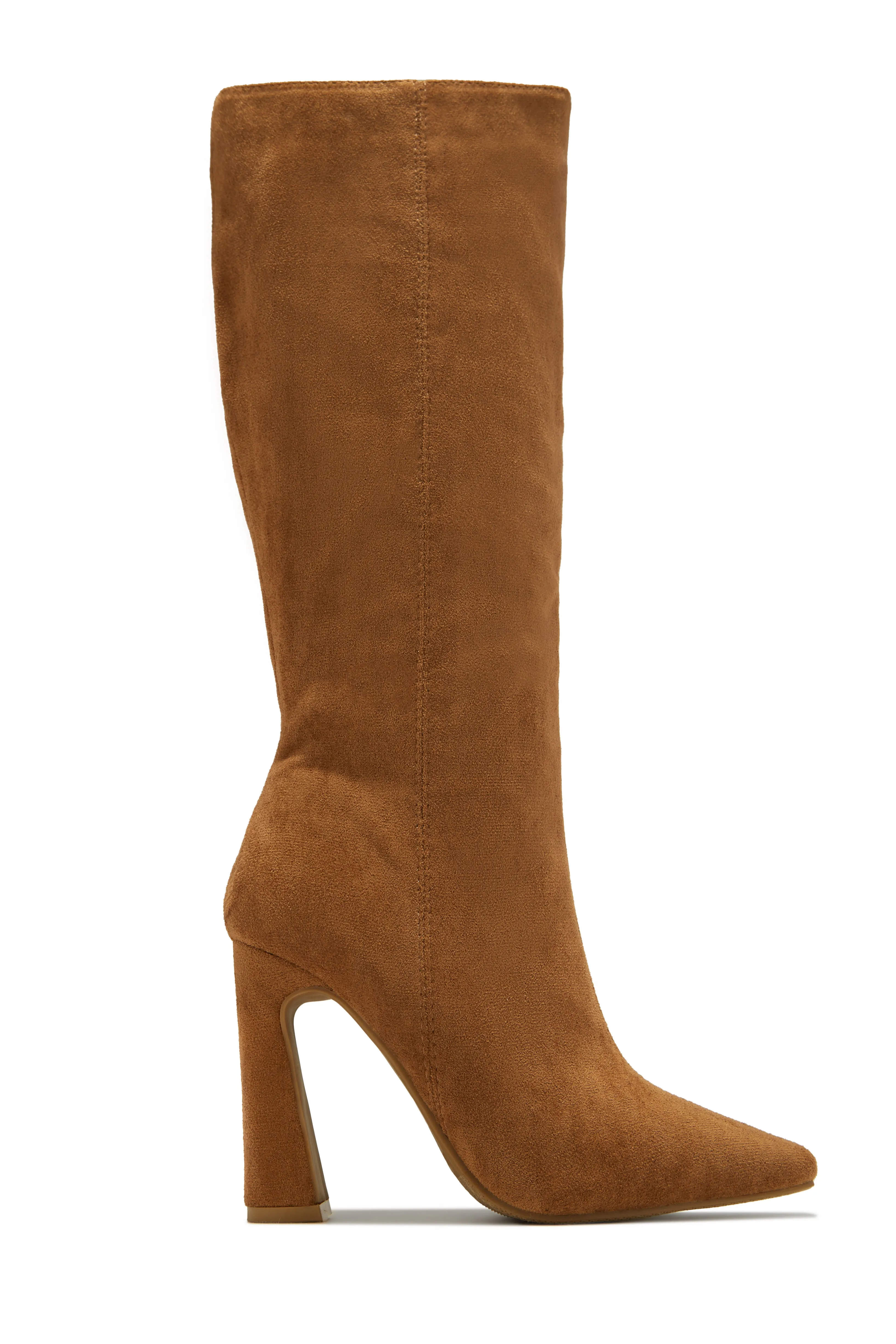 Stella Knee High Heel Boots - Tan sold by Miss Lola