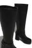 Hazelle Platform Block Heel Boots - Black sold by Miss Lola