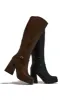 Hazelle Platform Block Heel Boots - Black sold by Miss Lola