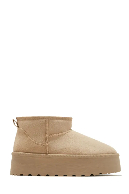 Willow Platform Ankle Boots - Nude sold by Miss Lola