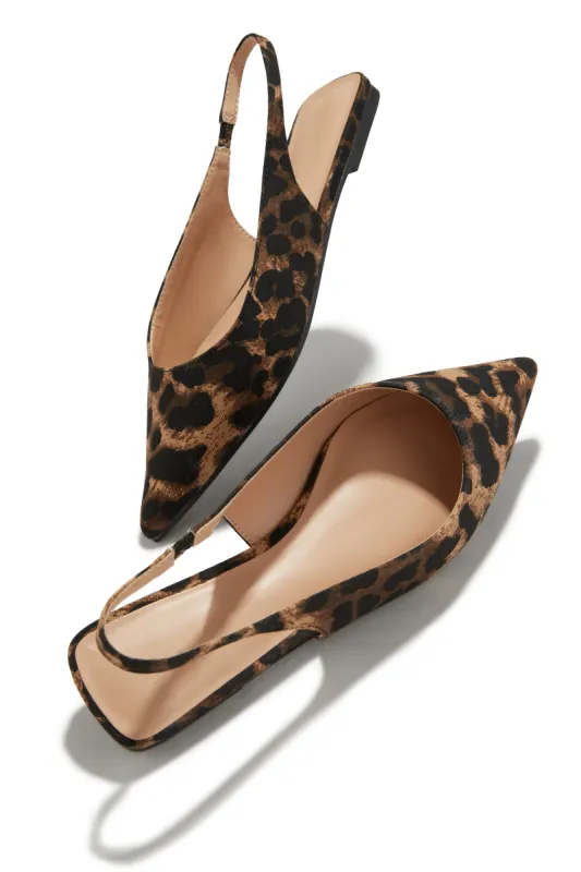 Mila Pointed Toe Flats - Leopard sold by Miss Lola
