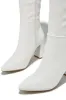 Fine Time Block Heel Knee High Boots - White sold by Miss Lola