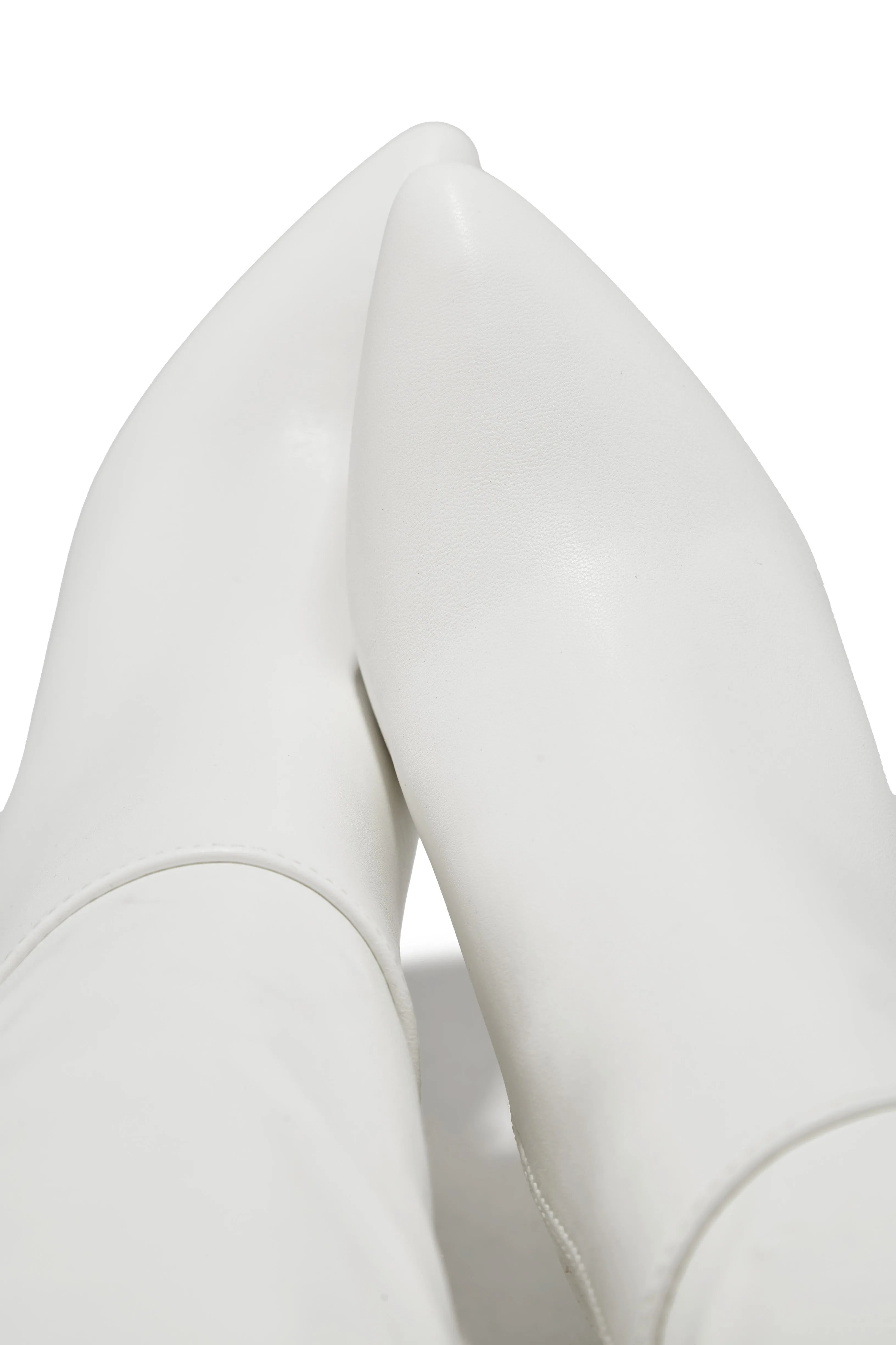 Fine Time Block Heel Knee High Boots - White sold by Miss Lola product image thumbnail 4
