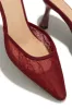 Madelyn Pointed Toe Mid Heel Mules - Cherry sold by Miss Lola