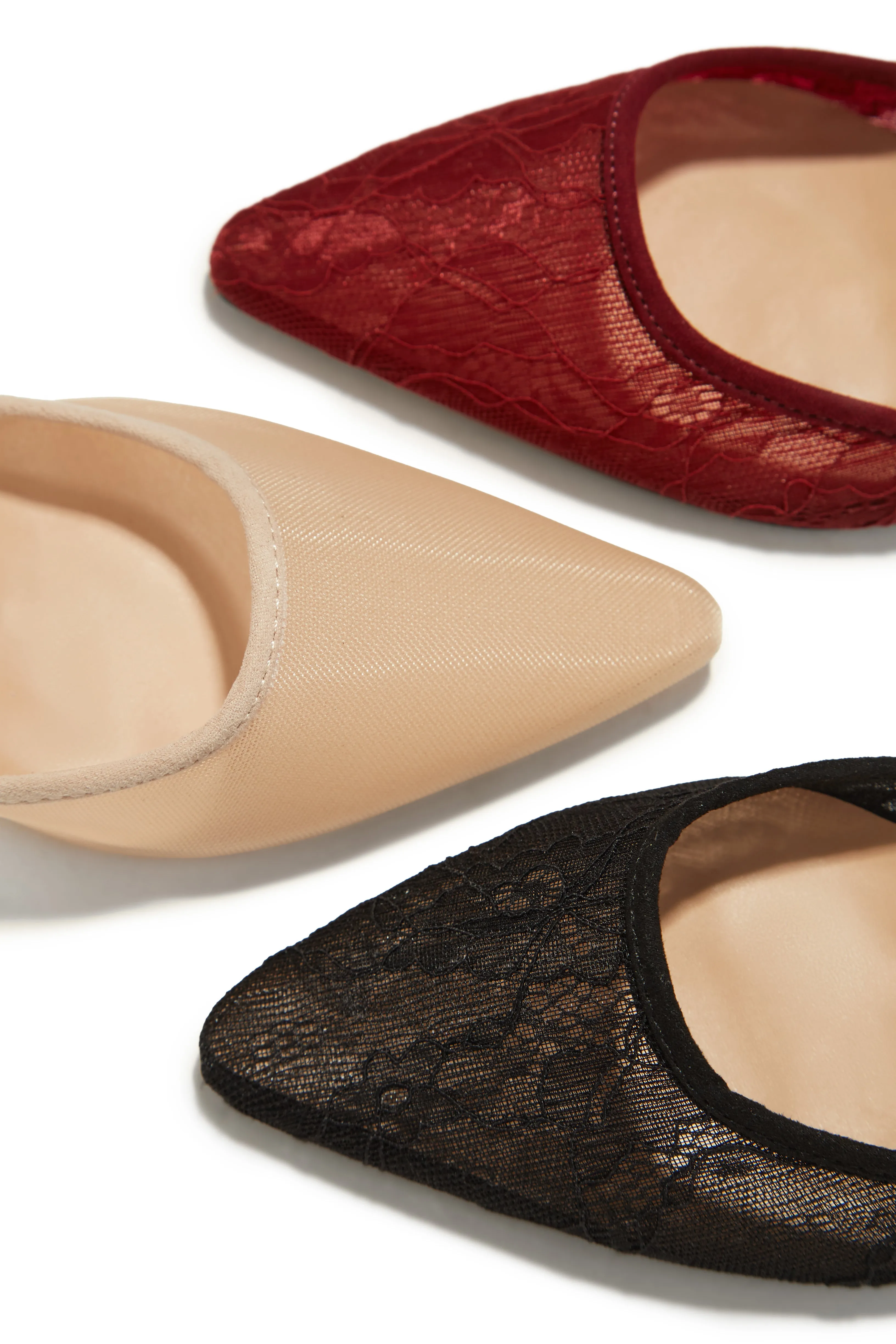 Madelyn Pointed Toe Mid Heel Mules - Cherry sold by Miss Lola product image thumbnail 3