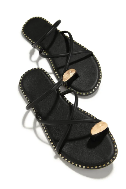 Aelia Slip On Sandals - Black sold by Miss Lola