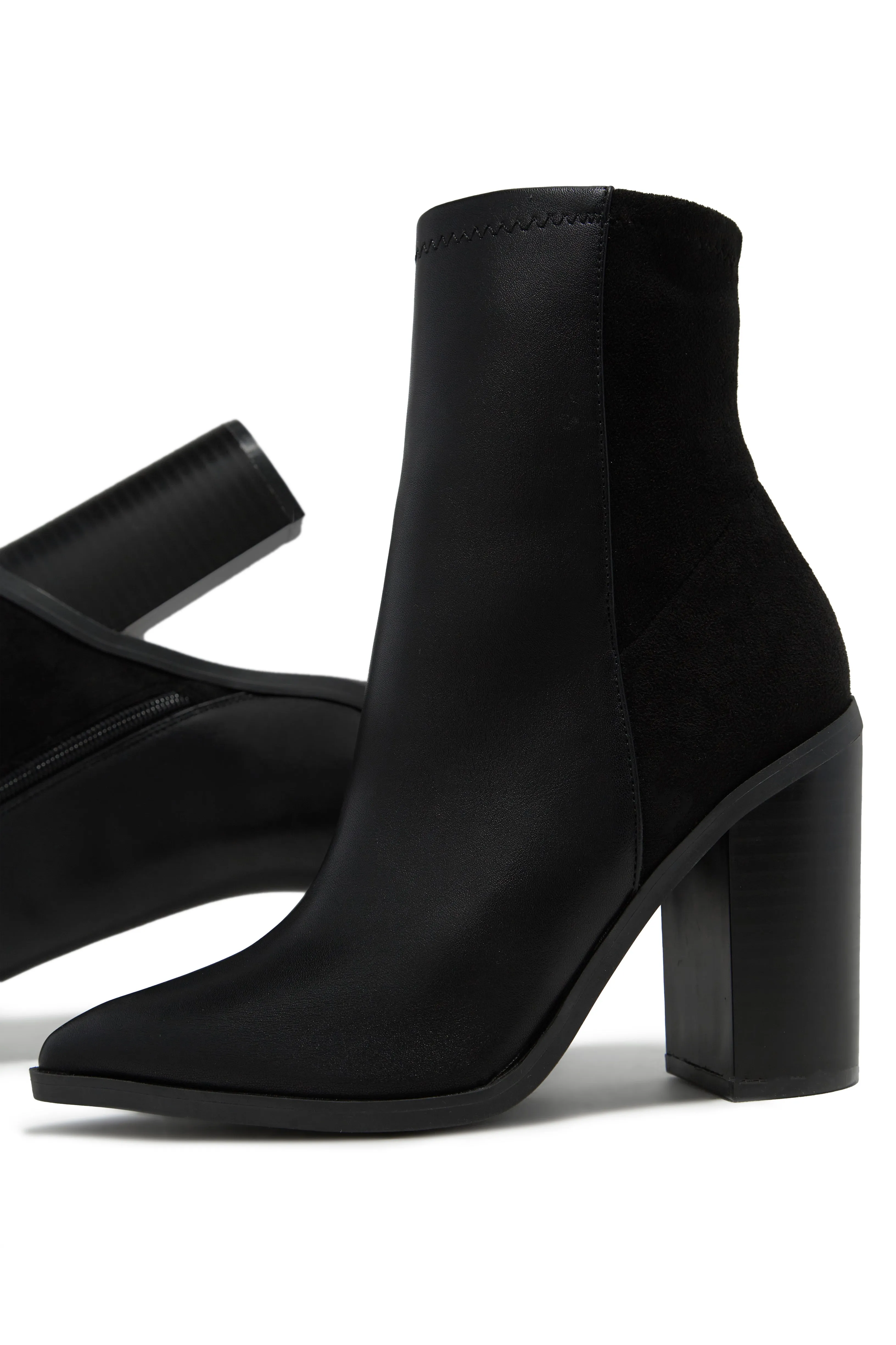 Triumph Block Heel Ankle Boots - Black sold by Miss Lola product image thumbnail 4