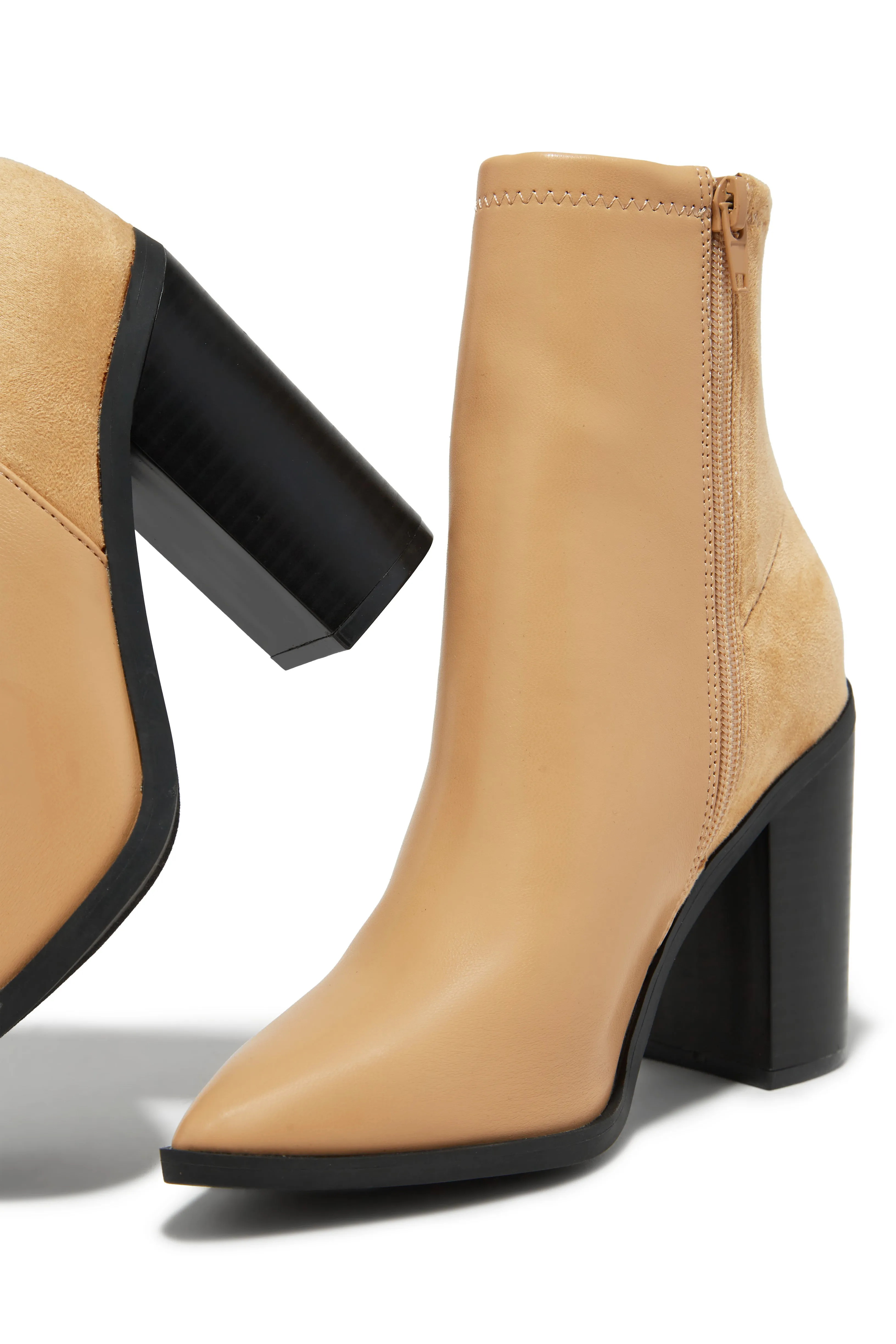 Triumph Block Heel Ankle Boots - Nude sold by Miss Lola product image thumbnail 3