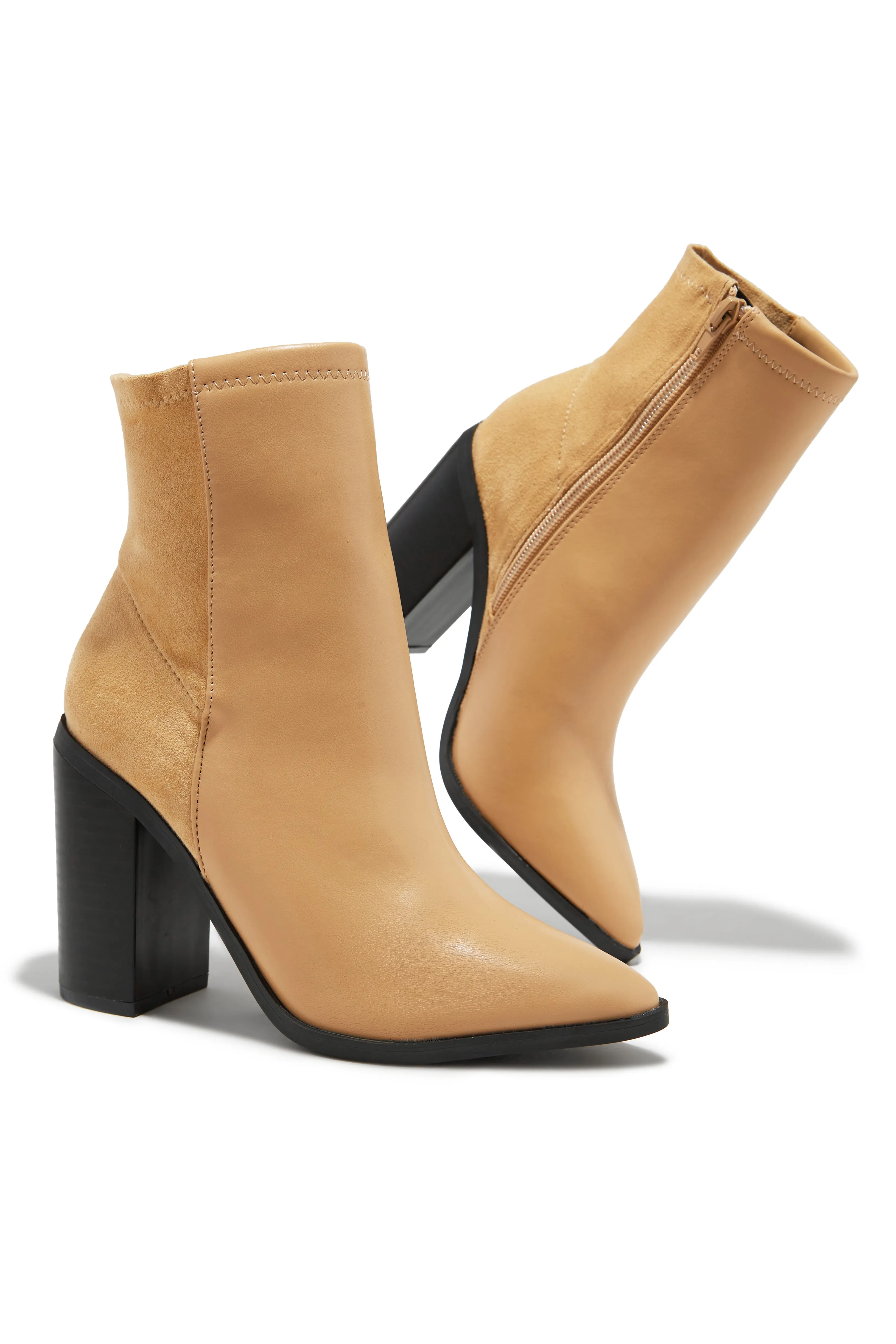Triumph Block Heel Ankle Boots - Nude sold by Miss Lola product image thumbnail 2