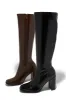 Rylee Block Heel Knee High Boots - Black sold by Miss Lola