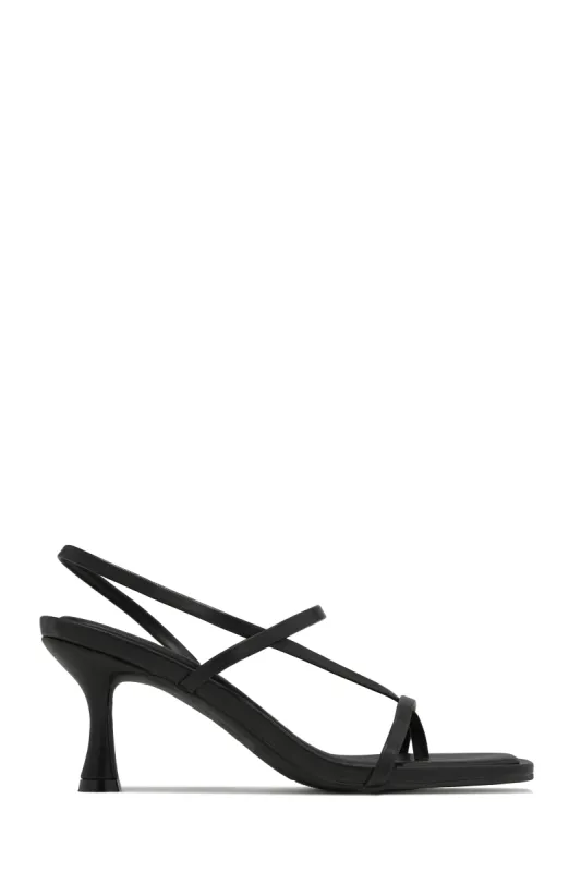 Elsie Slingback Mid Heels - Black sold by Miss Lola