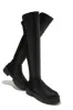 Maite Over The Knee Flat Boots - Black sold by Miss Lola